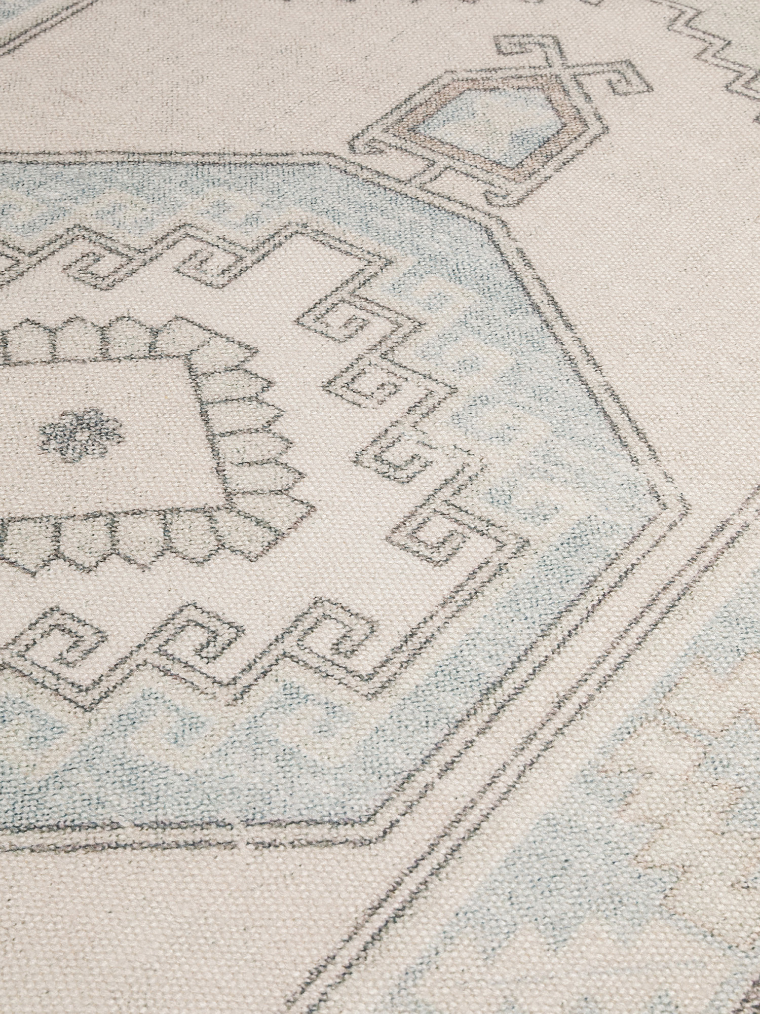 Printed carpet with geometric design, Beige, large image number 1