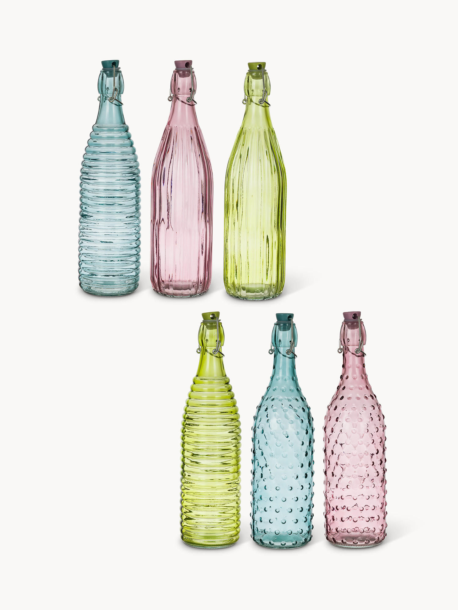 Jungle sprayed glass bottle, Multicolor, large image number 0