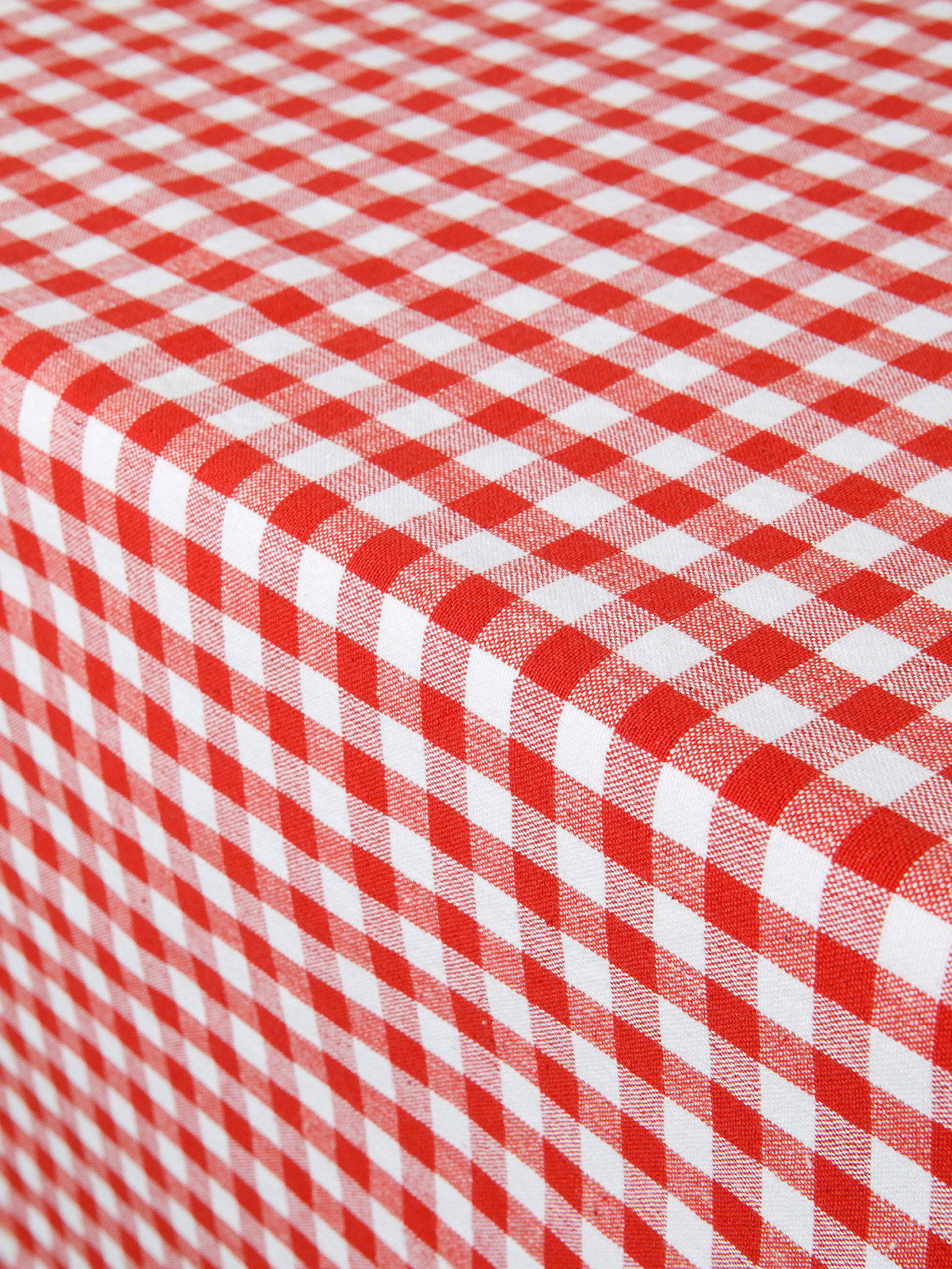 Vichy patterned cotton tablecloth, Red, large image number 1