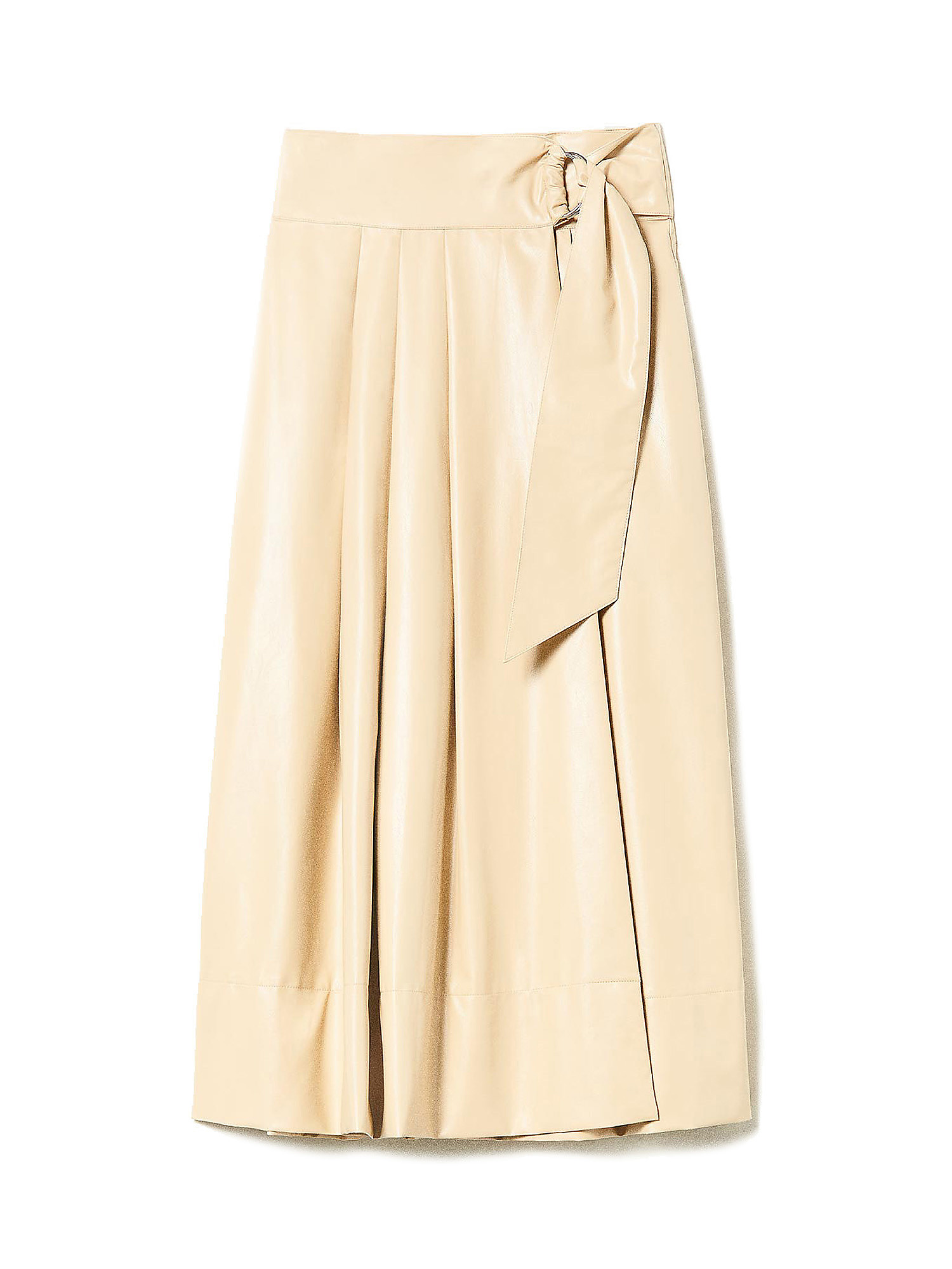High waisted skirt with belt, Cream, large image number 0