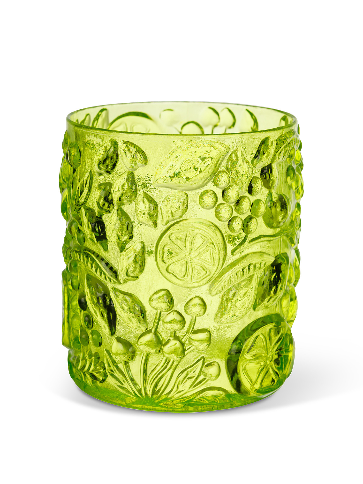 Plastic cup with fruit motif, Lime Green, large image number 1