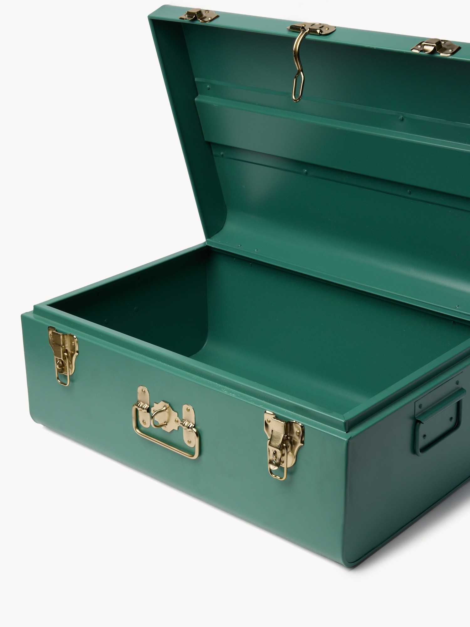 Baule decorativo in acciaio verniciato, Verde, large image number 1