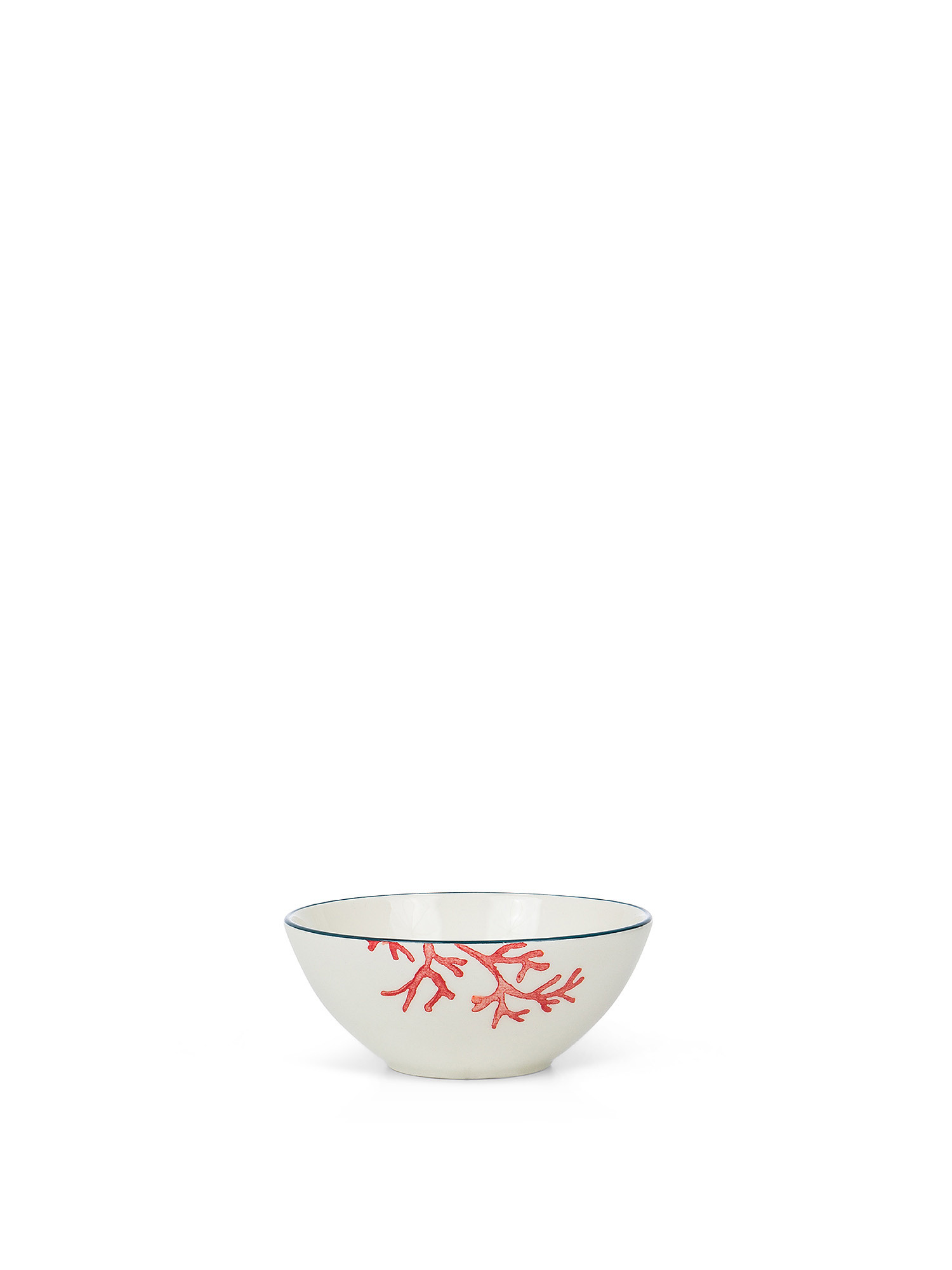 Ceramic bowl with coral motif, White, large image number 0