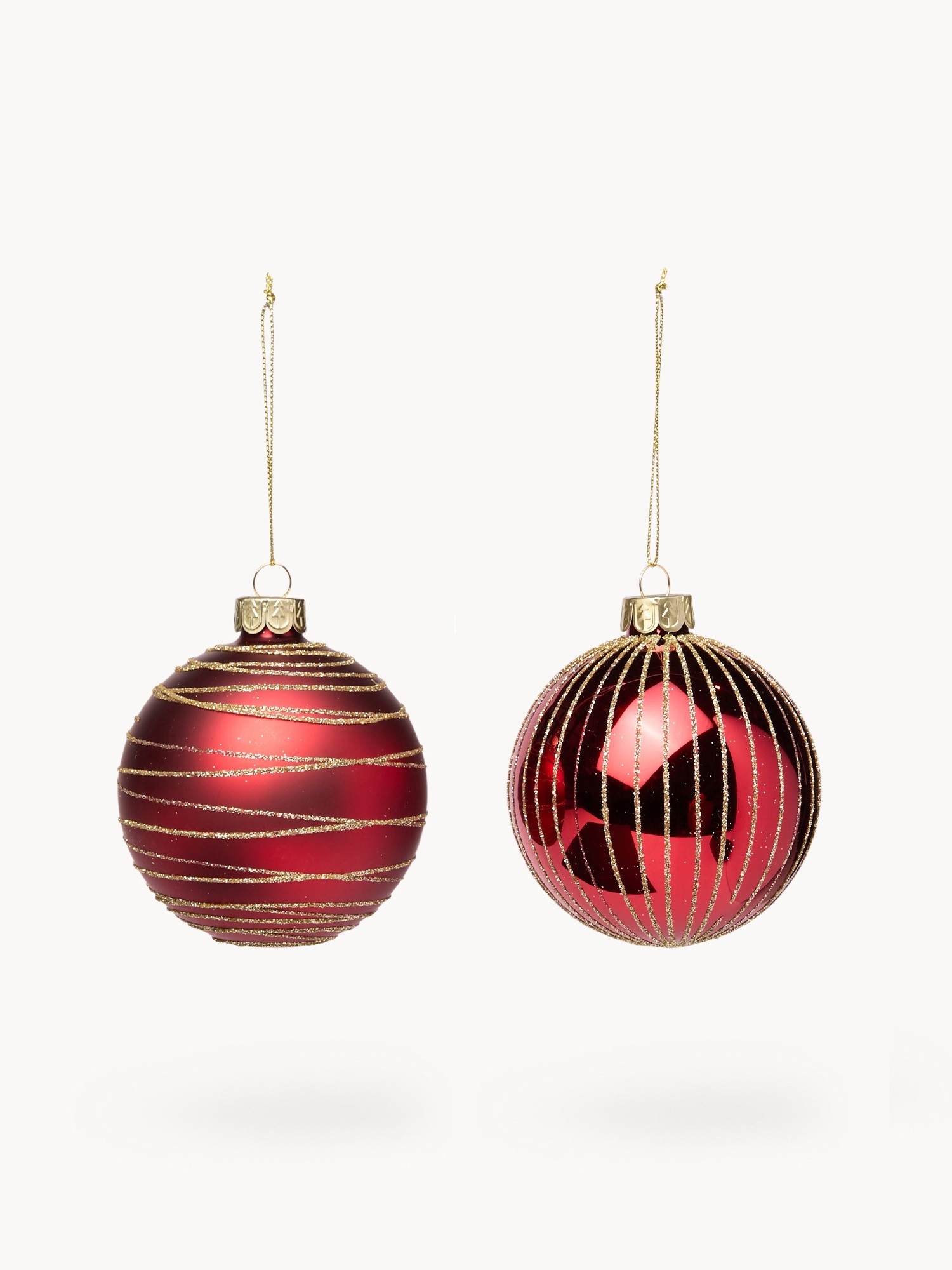 Glass tree bauble, Red, large image number 0