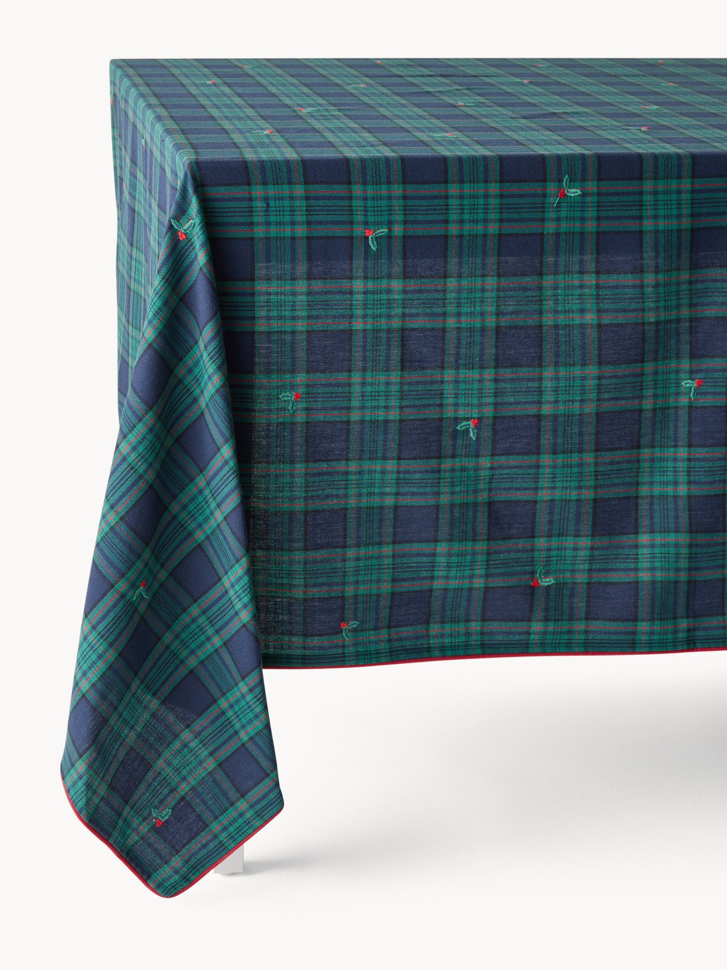 Set of 2 pure cotton napkins with contrasting overlock, Blue, large image number 0