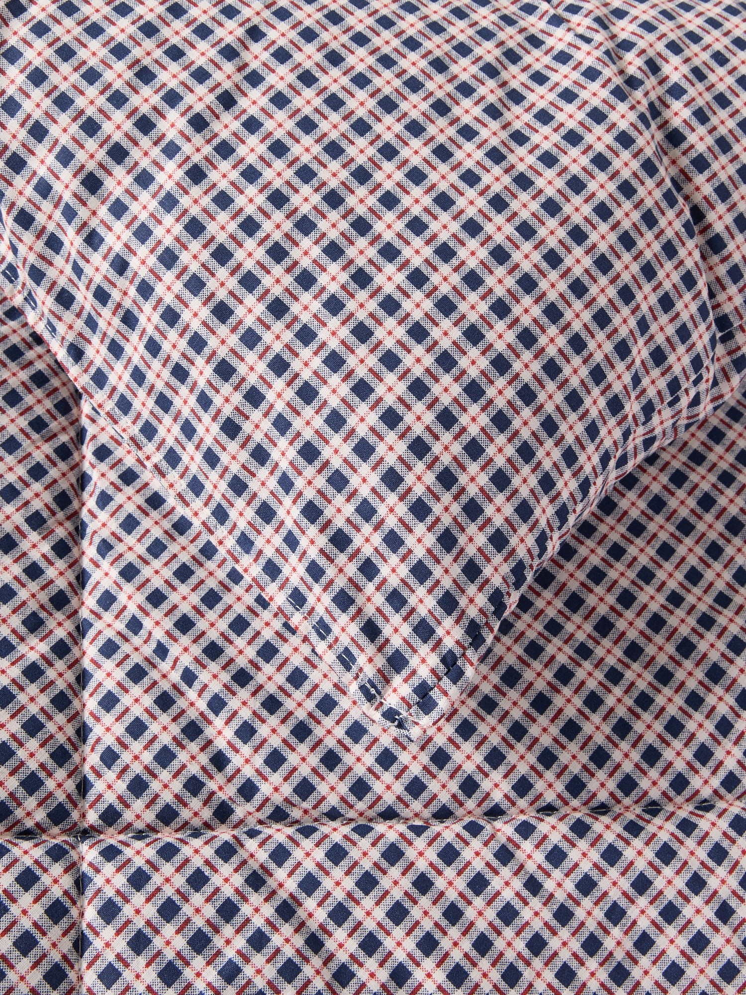 Pure cotton checked quilt set, White / Blue, large image number 1