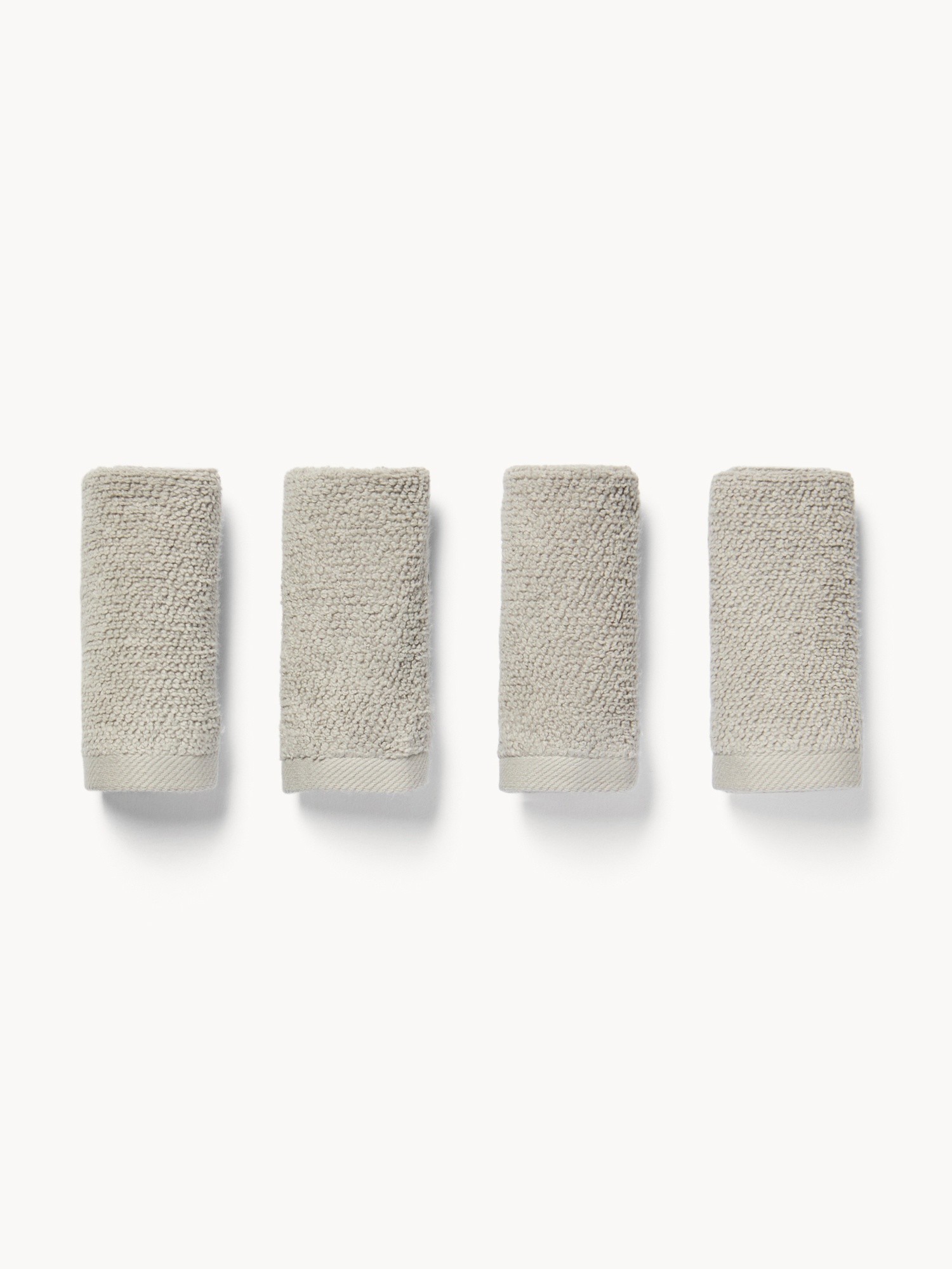 Scatola natalizia con 4 lavette in spugna di cotone, Grigio, large image number 0