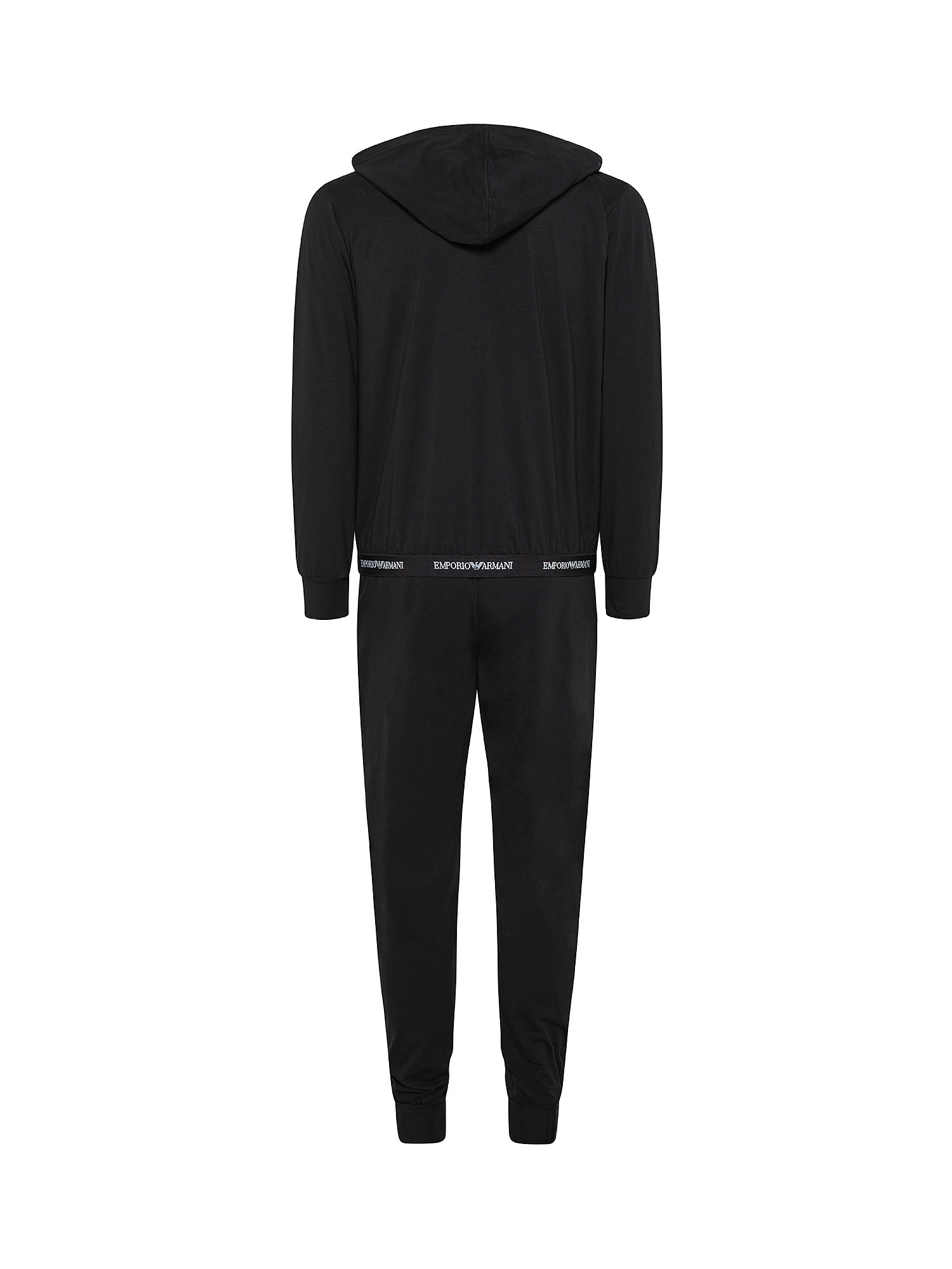 Loungewear set with hooded sweatshirt, Black, large image number 1