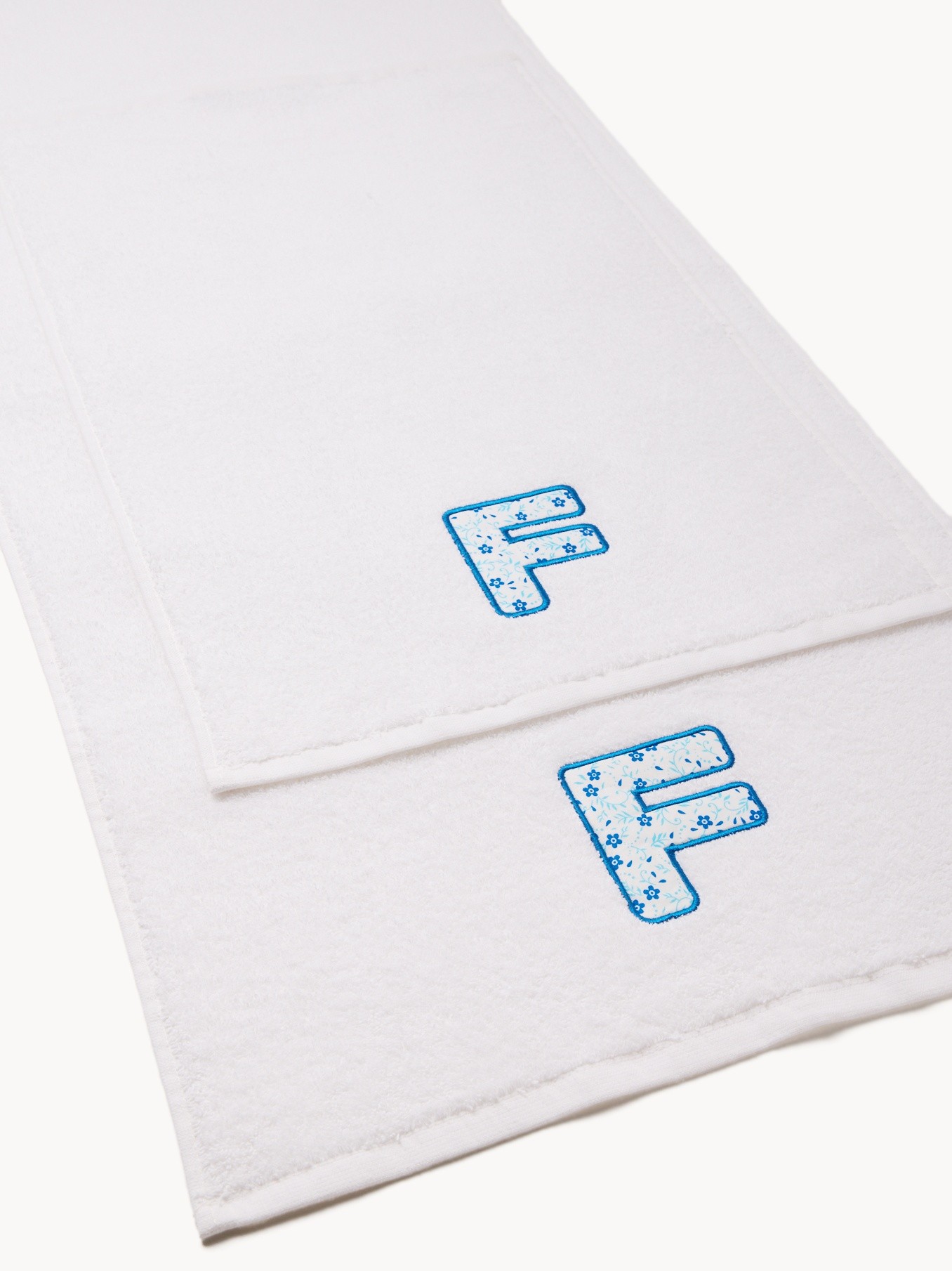 Terry towel set,letter design, White, large image number 1