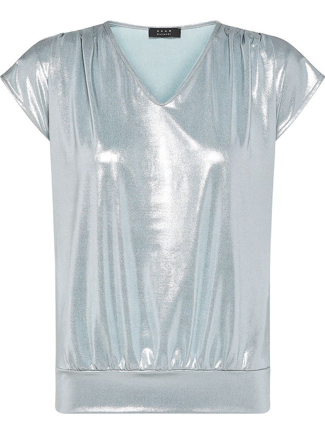 Koan T-shirt with V-neck in glossy fabric