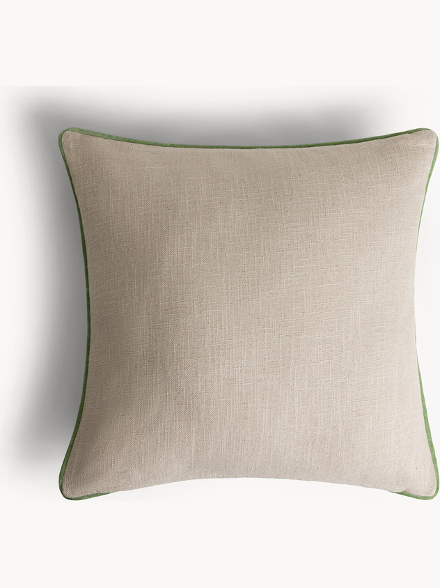 Cuscino 45x45 cm in cotone con piping a contrasto