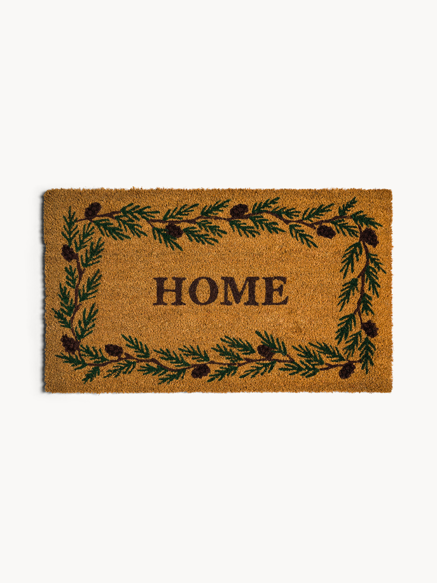 Zerbino cocco con scritta Home, Beige scuro, large image number 0