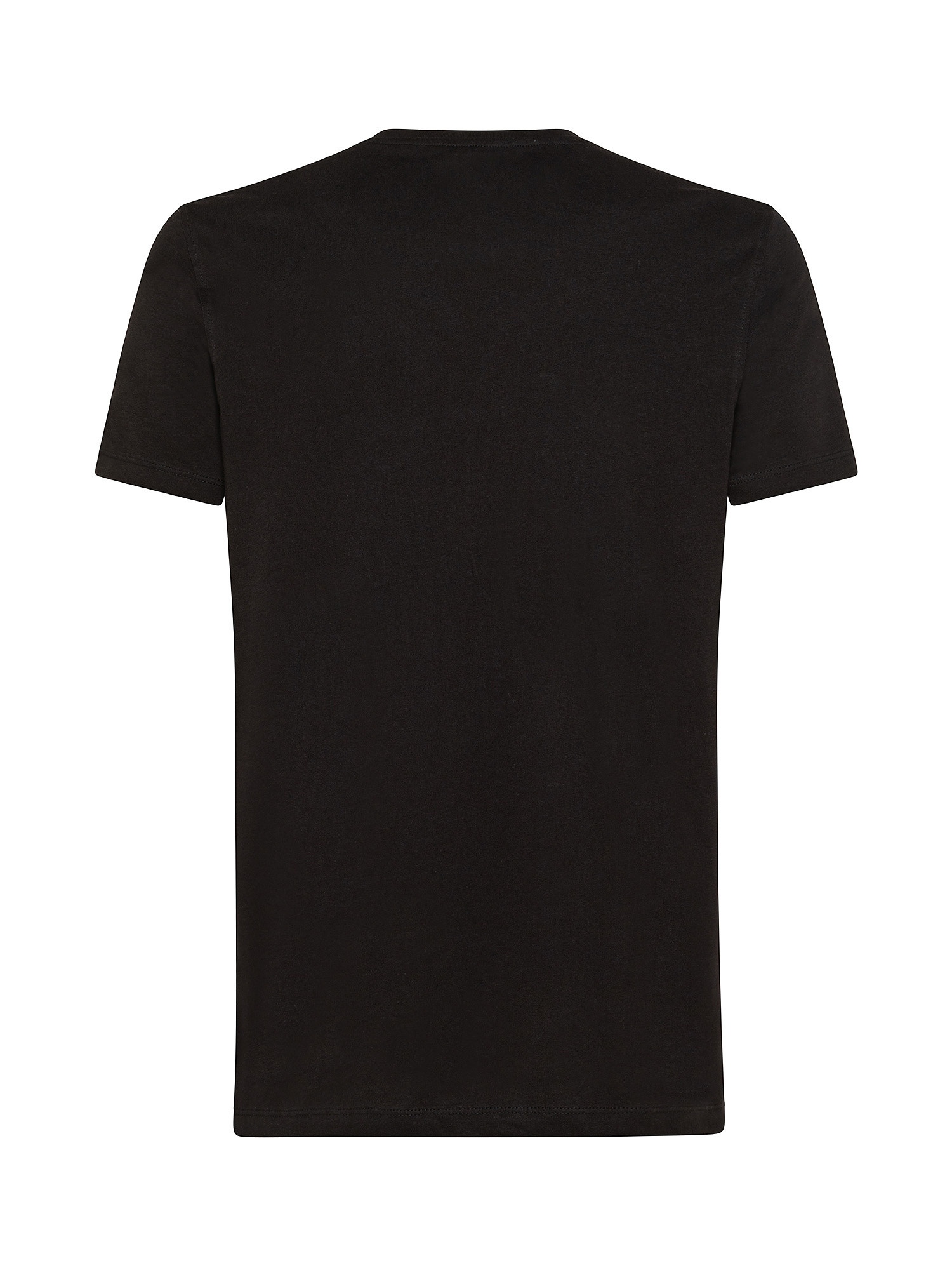 Luca D'Altieri - Crew neck supima cotton T-shirt, Black, large image number 1