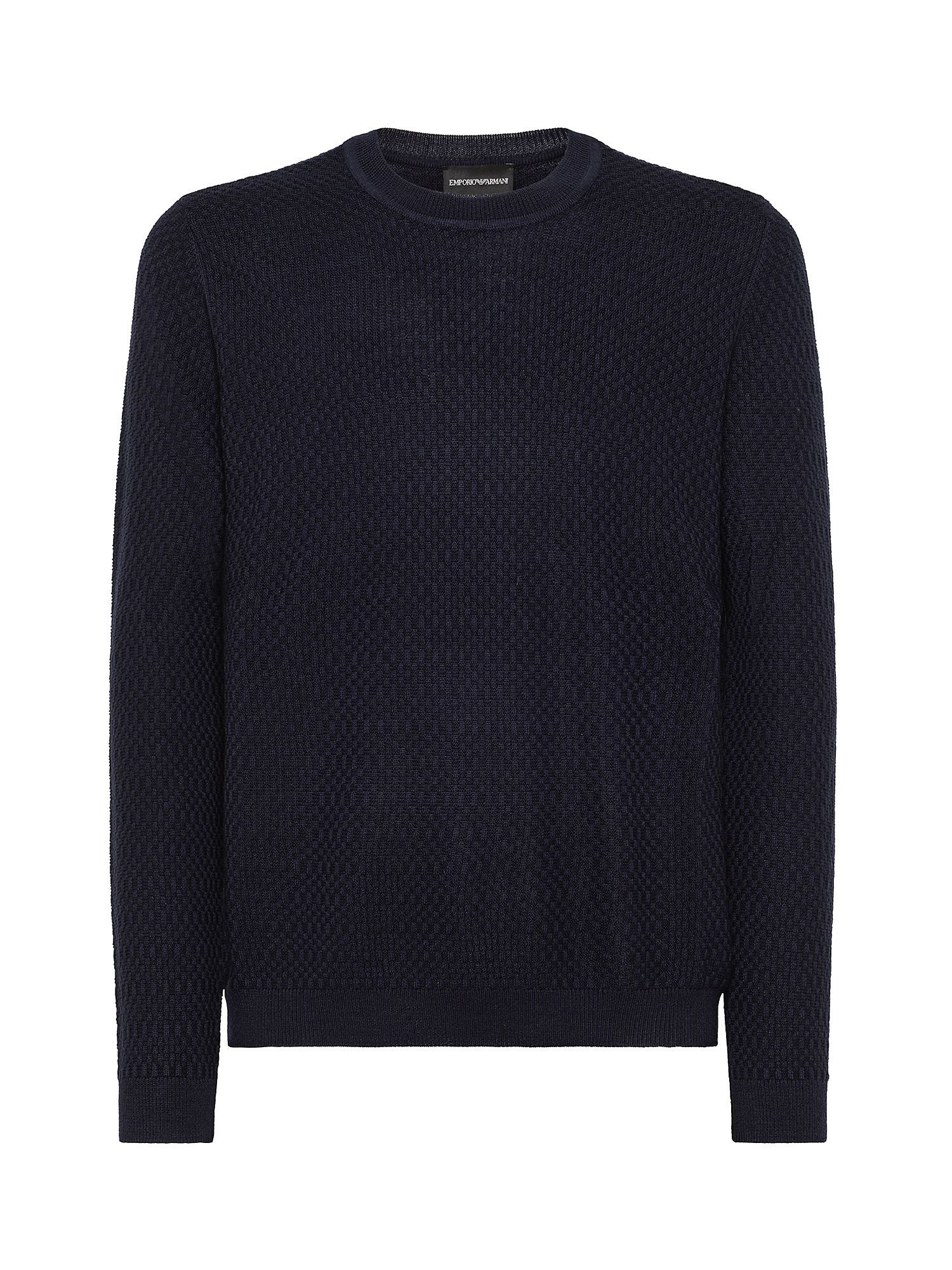 Crewneck sweater in wool blend, Blue, large image number 0
