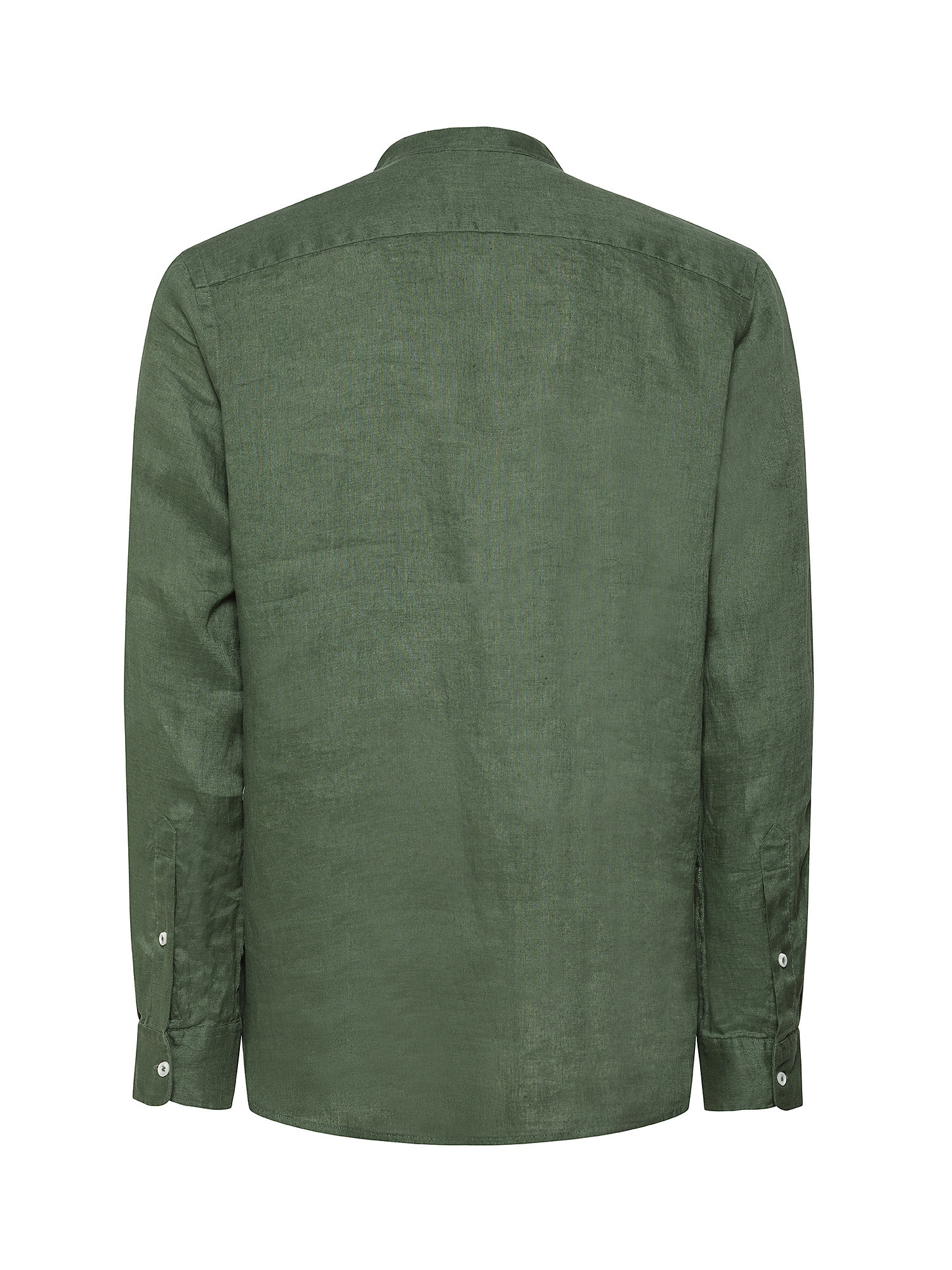 JCT - Camicia coreana in puro lino, Verde scuro, large image number 1