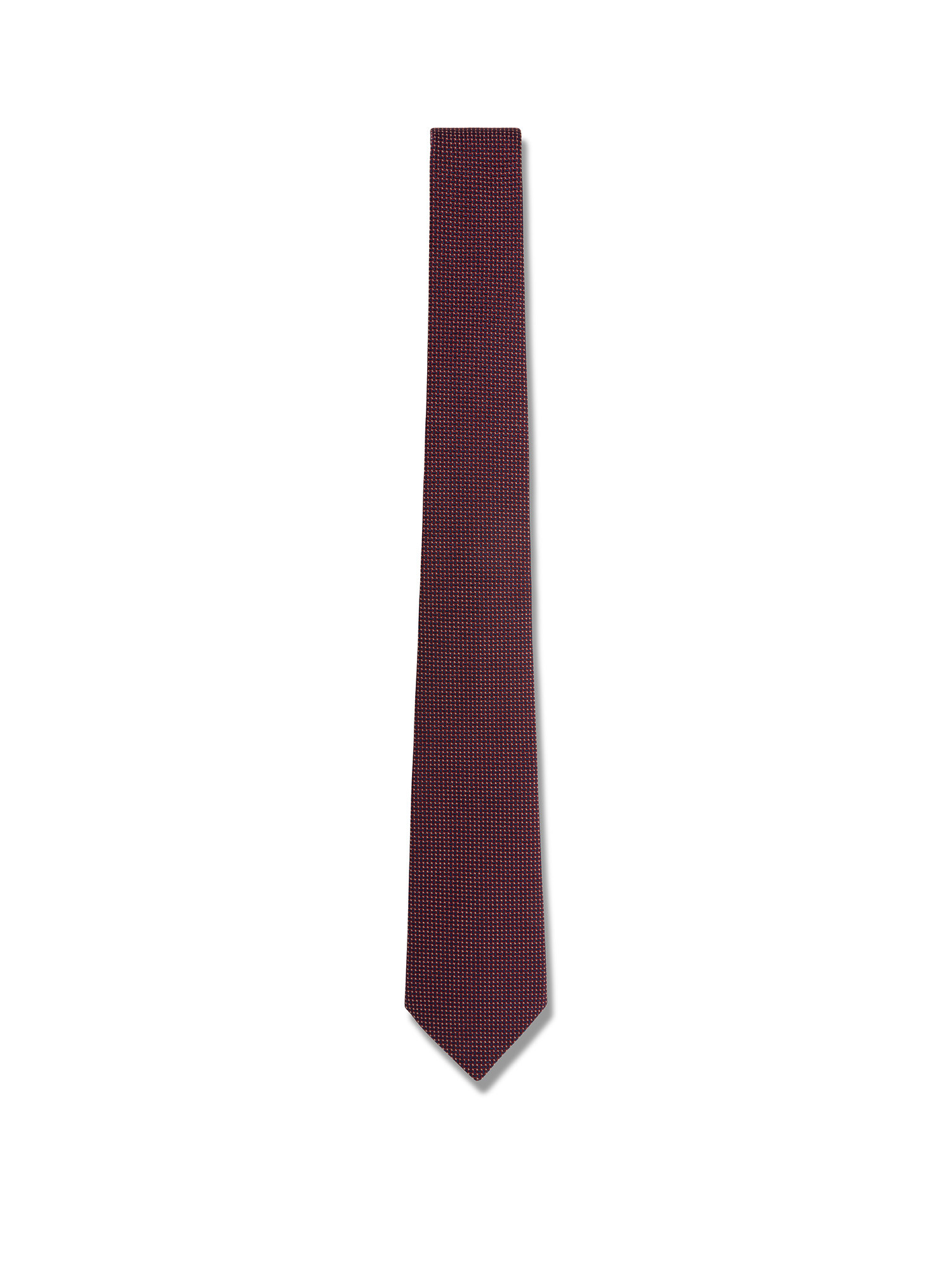 Luca D'Altieri - Patterned silk and cotton tie, Red Bordeaux, large image number 1