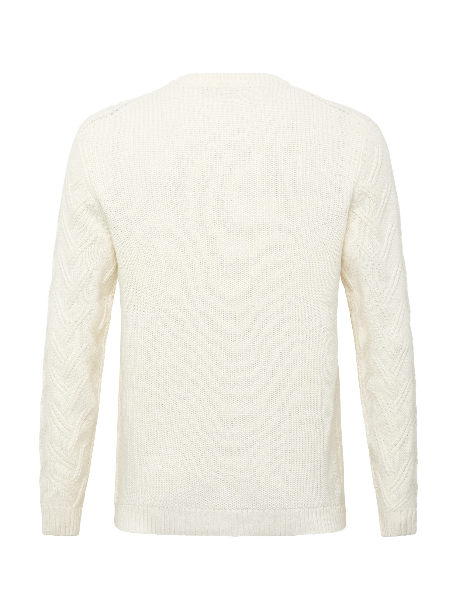 Luca D'Altieri - Crew-neck sweater in cotton blend with lozenges, White, large image number 1