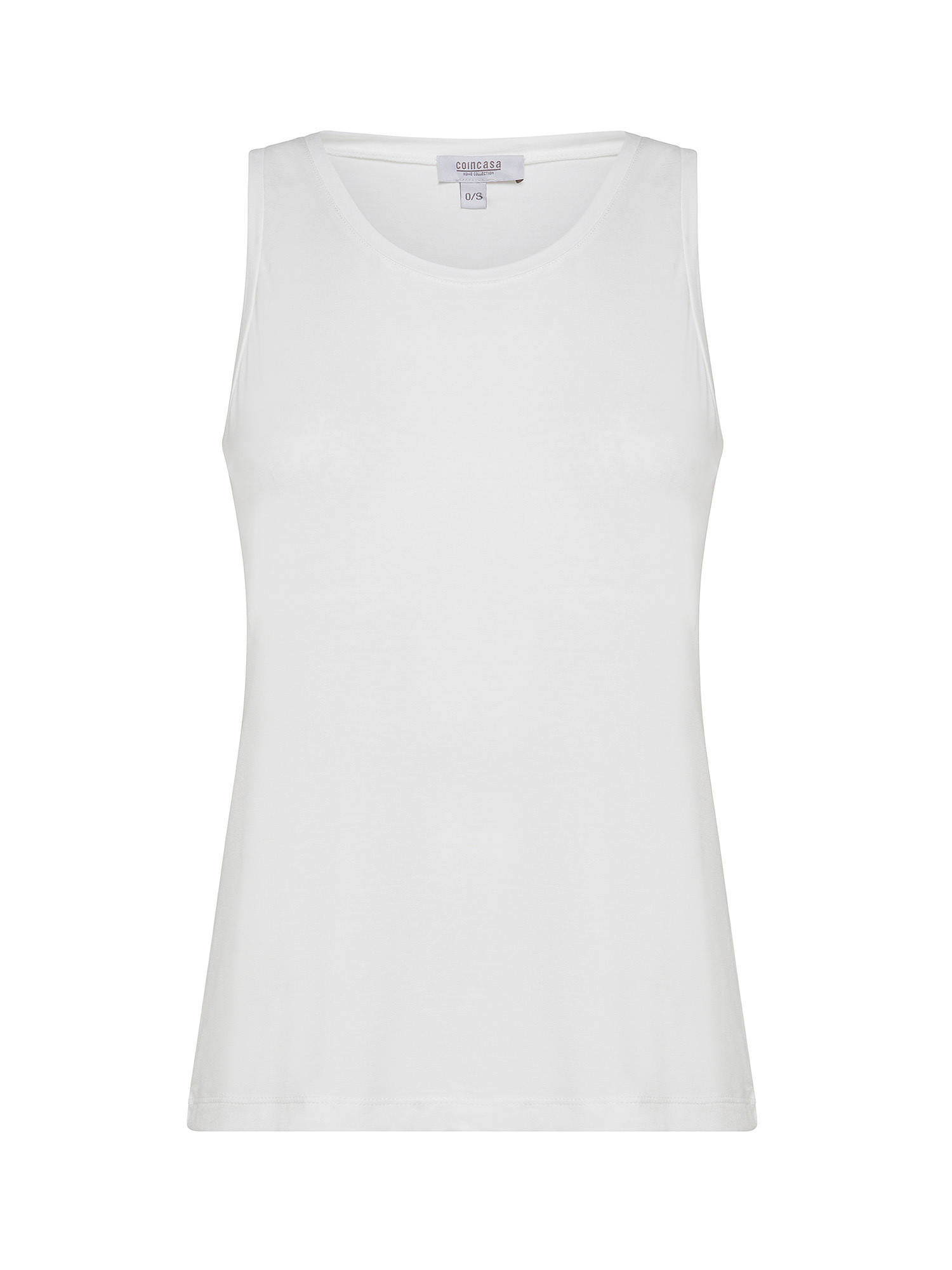 Tank top in solid color bamboo viscose, White, large image number 0