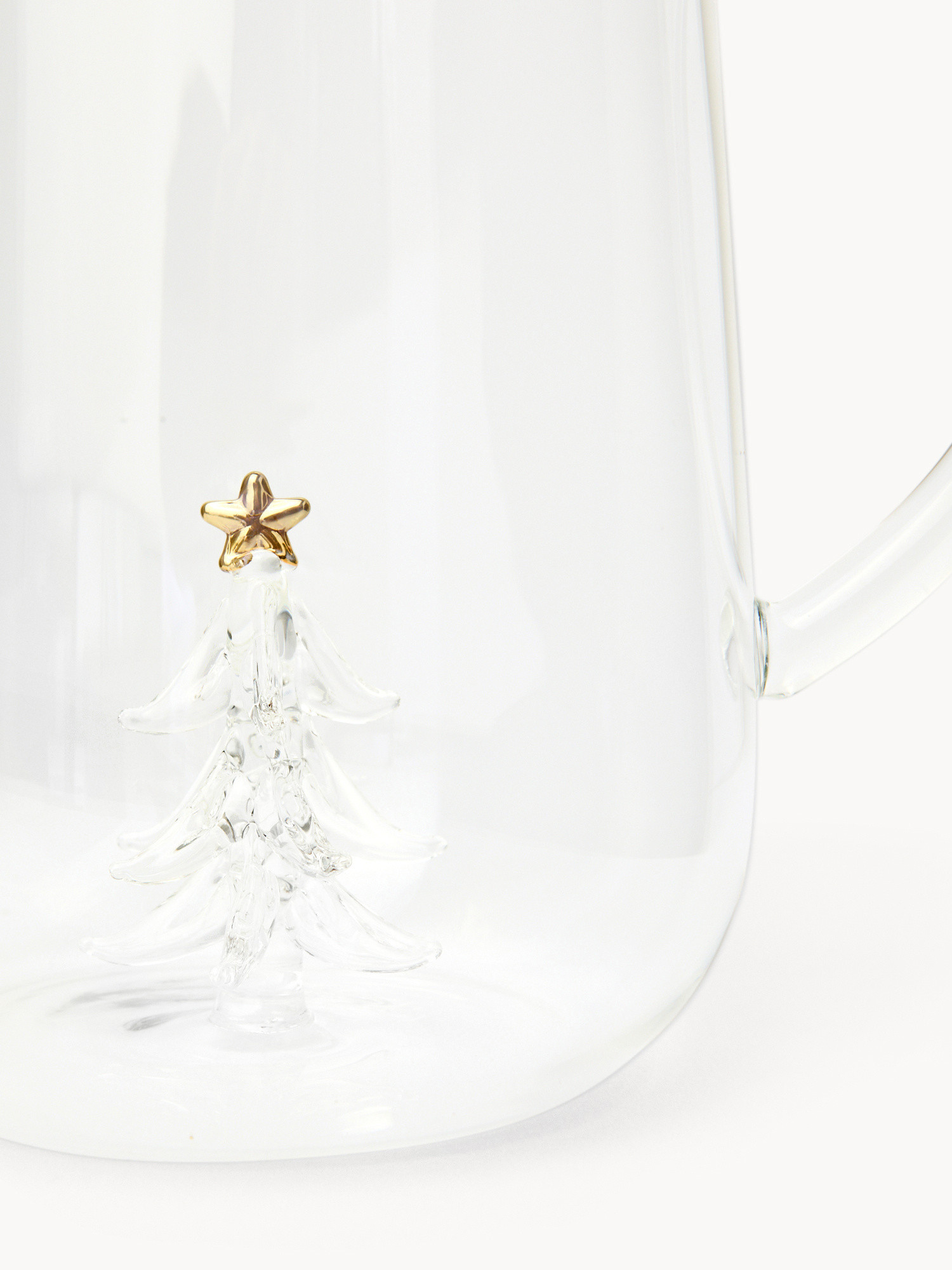 Caraffa in vetro borosilicato dettaglio alberello, Trasparente, large image number 1