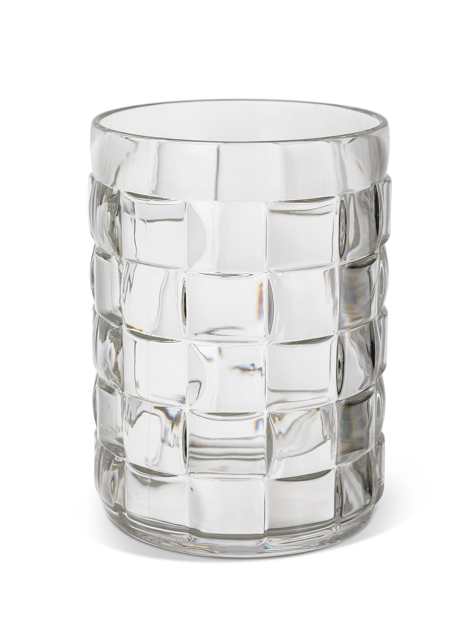 Bicchiere plastica effetto cube, Trasparente, large image number 1