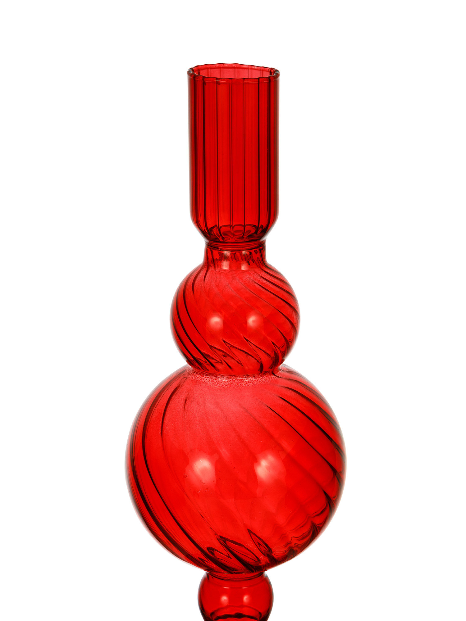 Glass candlestick, Red, large image number 1