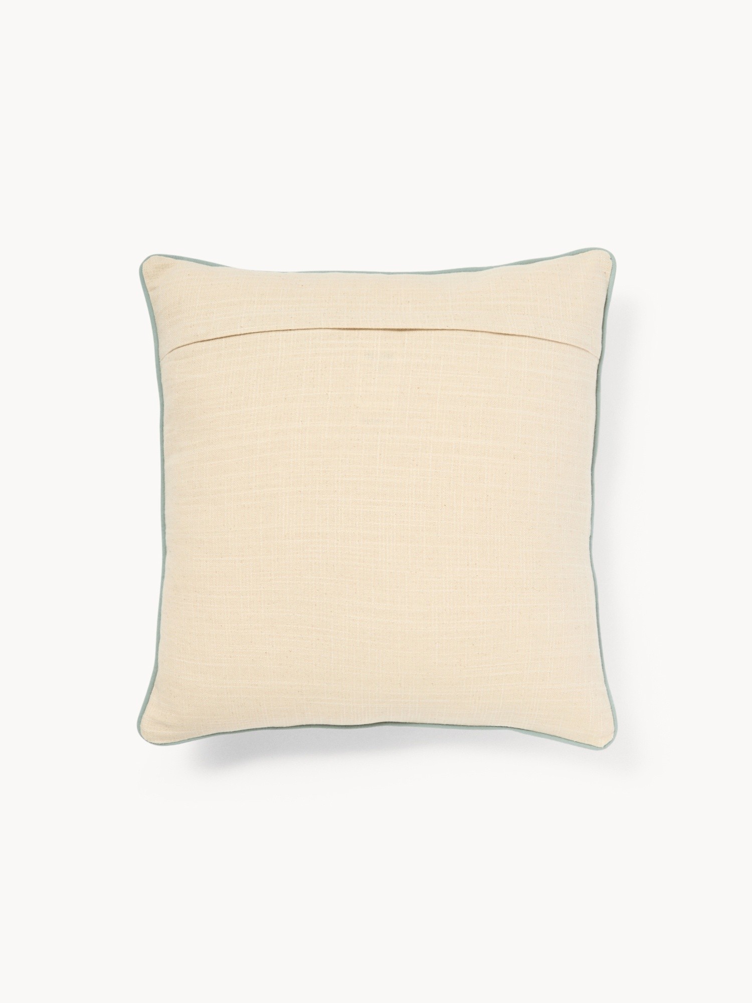 Cotton slub pillow with floral embroidery, 45x45cm - Discounted Price, Multicolor, large image number 1