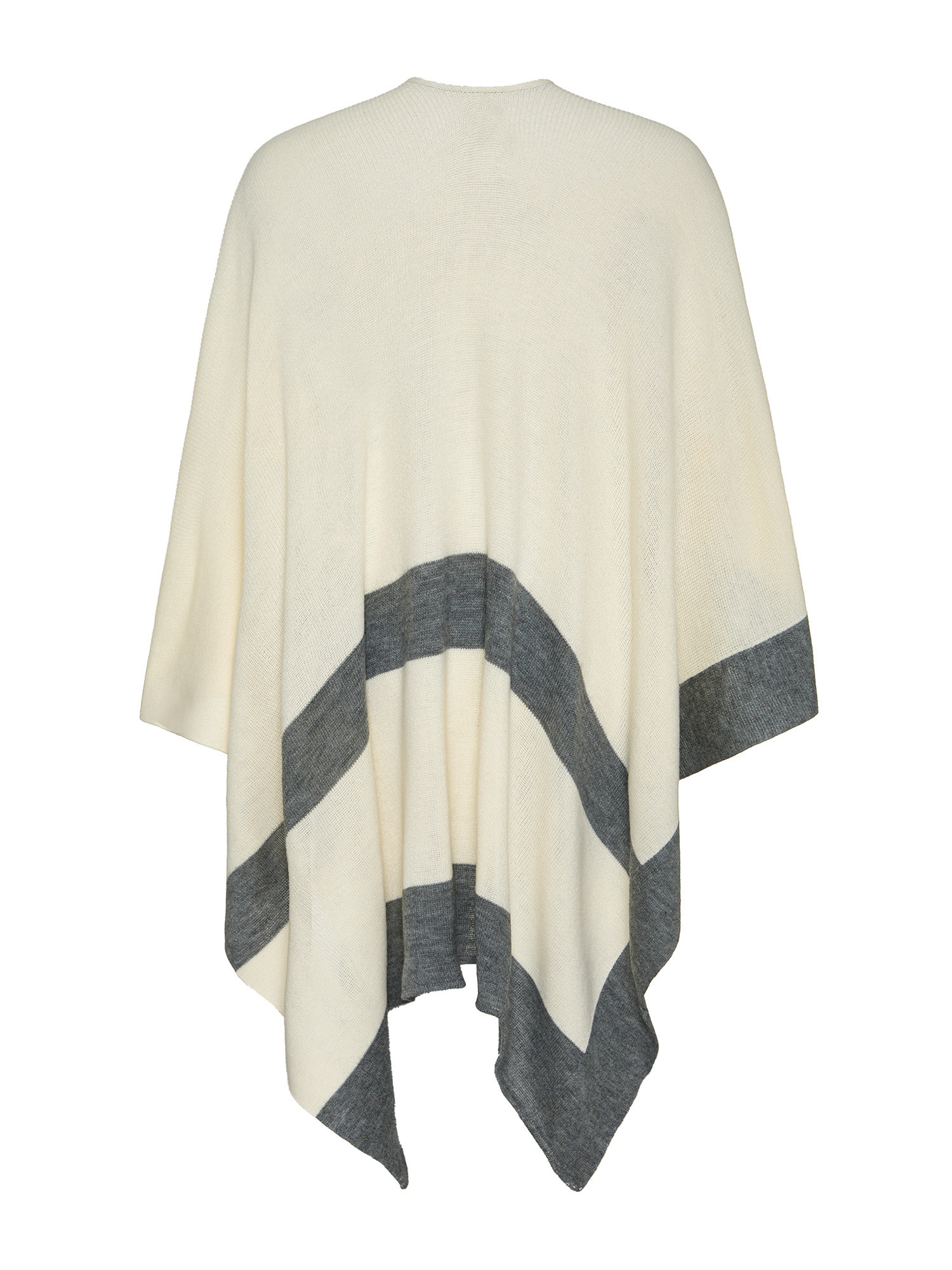 Koan - Two-tone knitted poncho, Grey, large image number 1