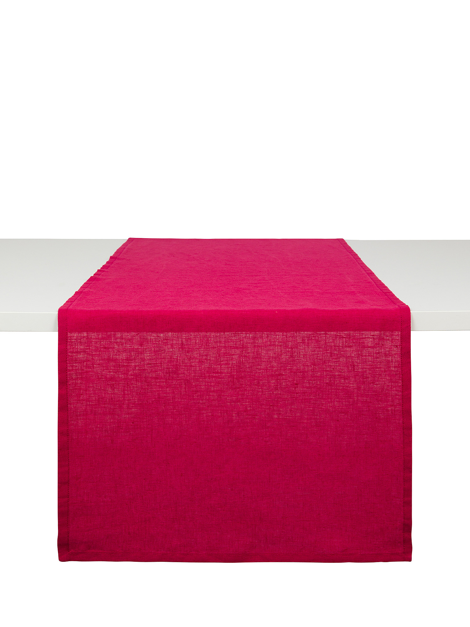 Solid color pure linen runner, Cherry Red, large image number 0