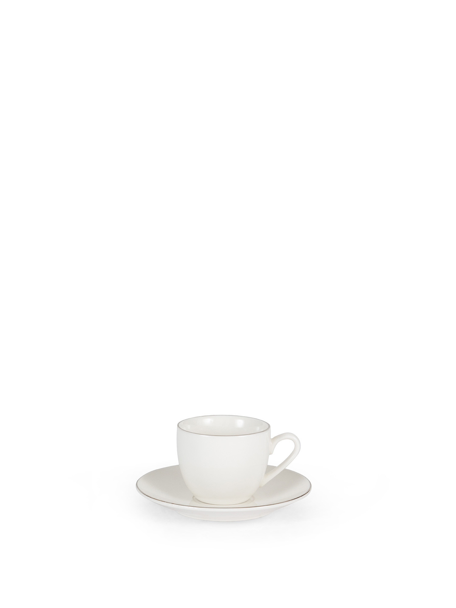 Coffee cup in new bone china with silver thread, Silver Grey, large image number 0