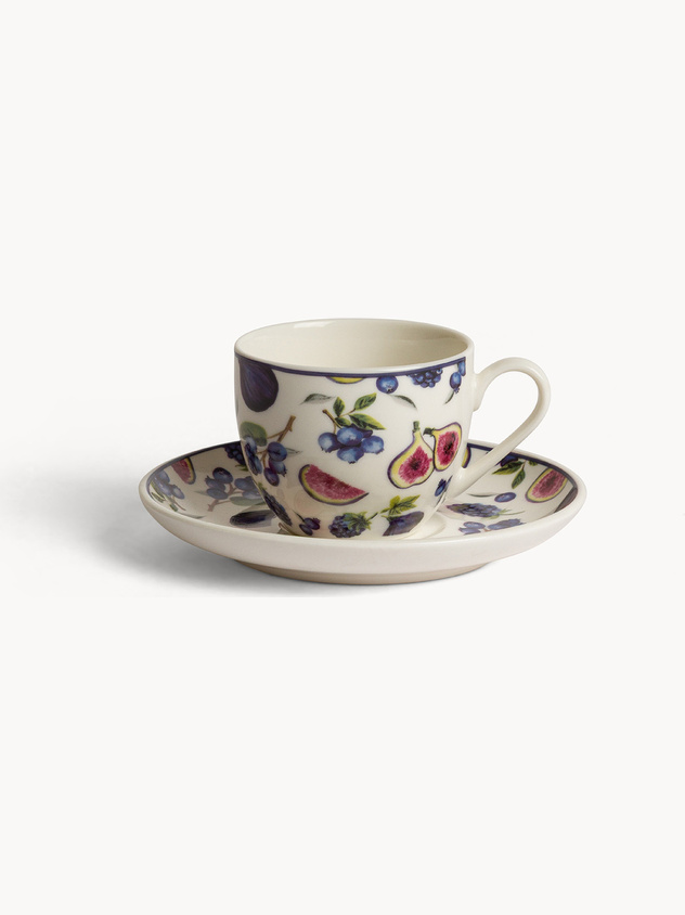 Tazza caffè new bone china motivo fichi