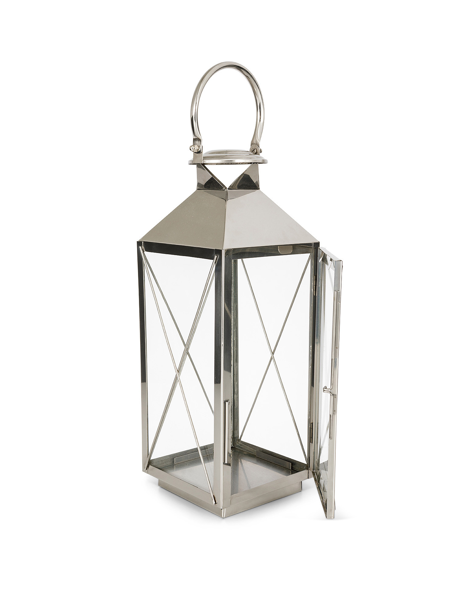 Glass and steel lantern, Grey, large image number 1