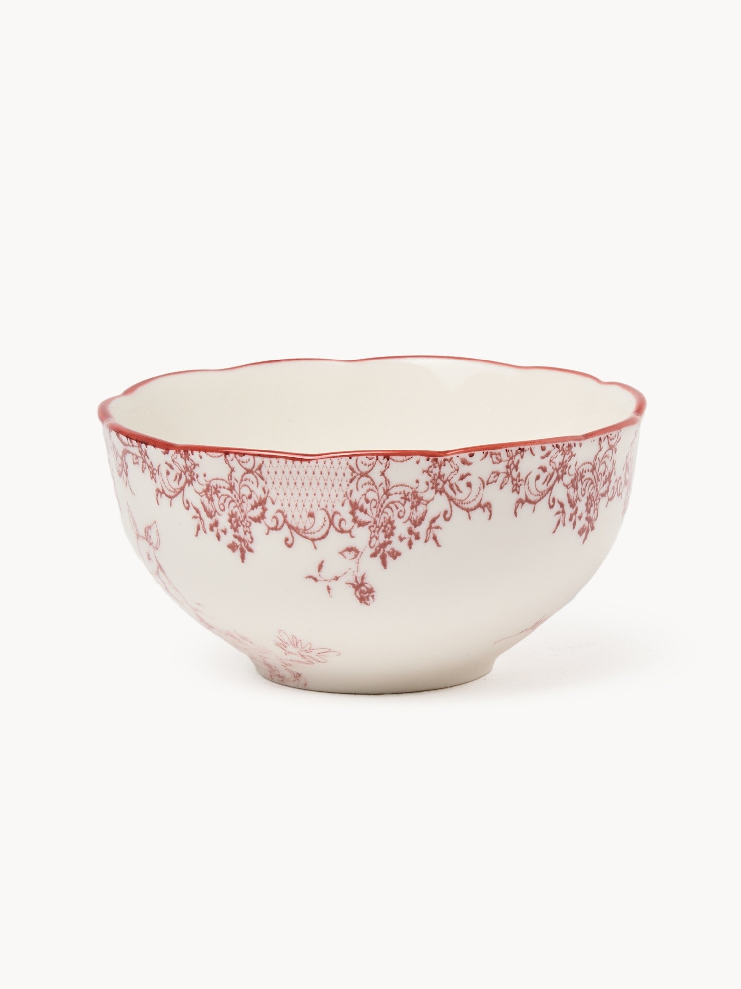 Porcelain small bowl with a Toile de Jouy motif, Bianco/Rosso, large image number 0