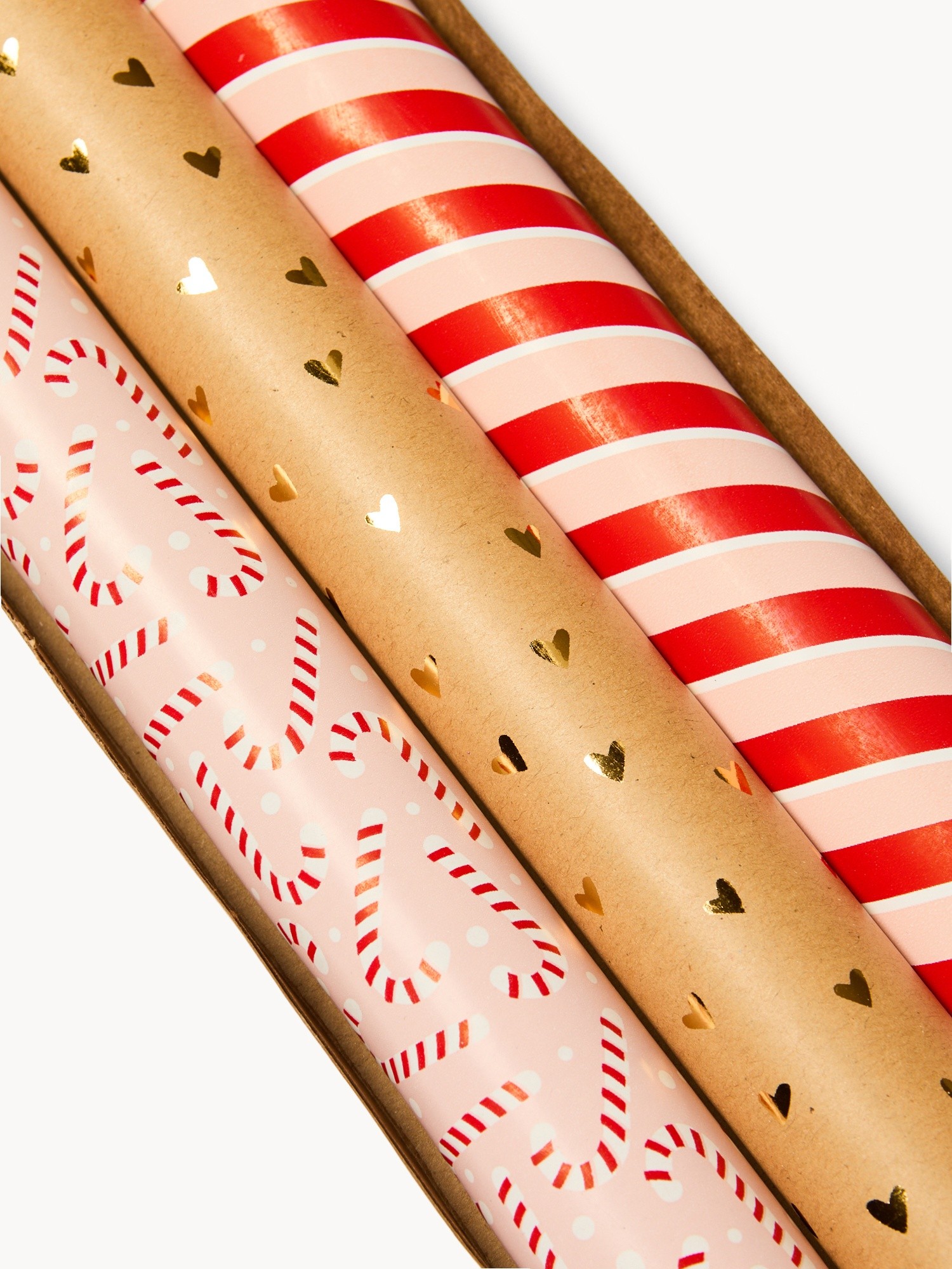 Set of 3 Wrapping Paper Rolls, Red, large image number 1