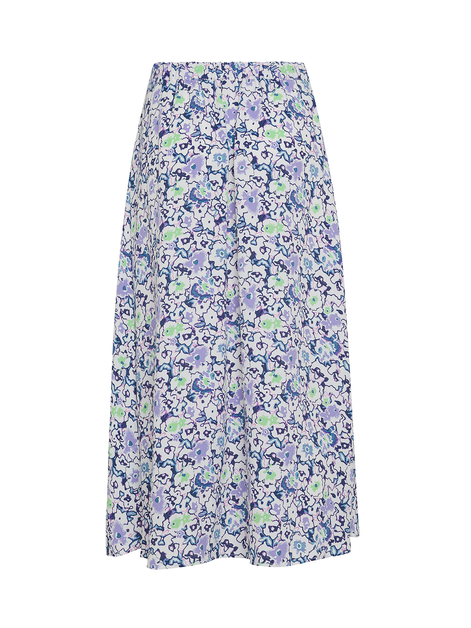 Esprit - Midi skirt with all over floral motif, White, large image number 1