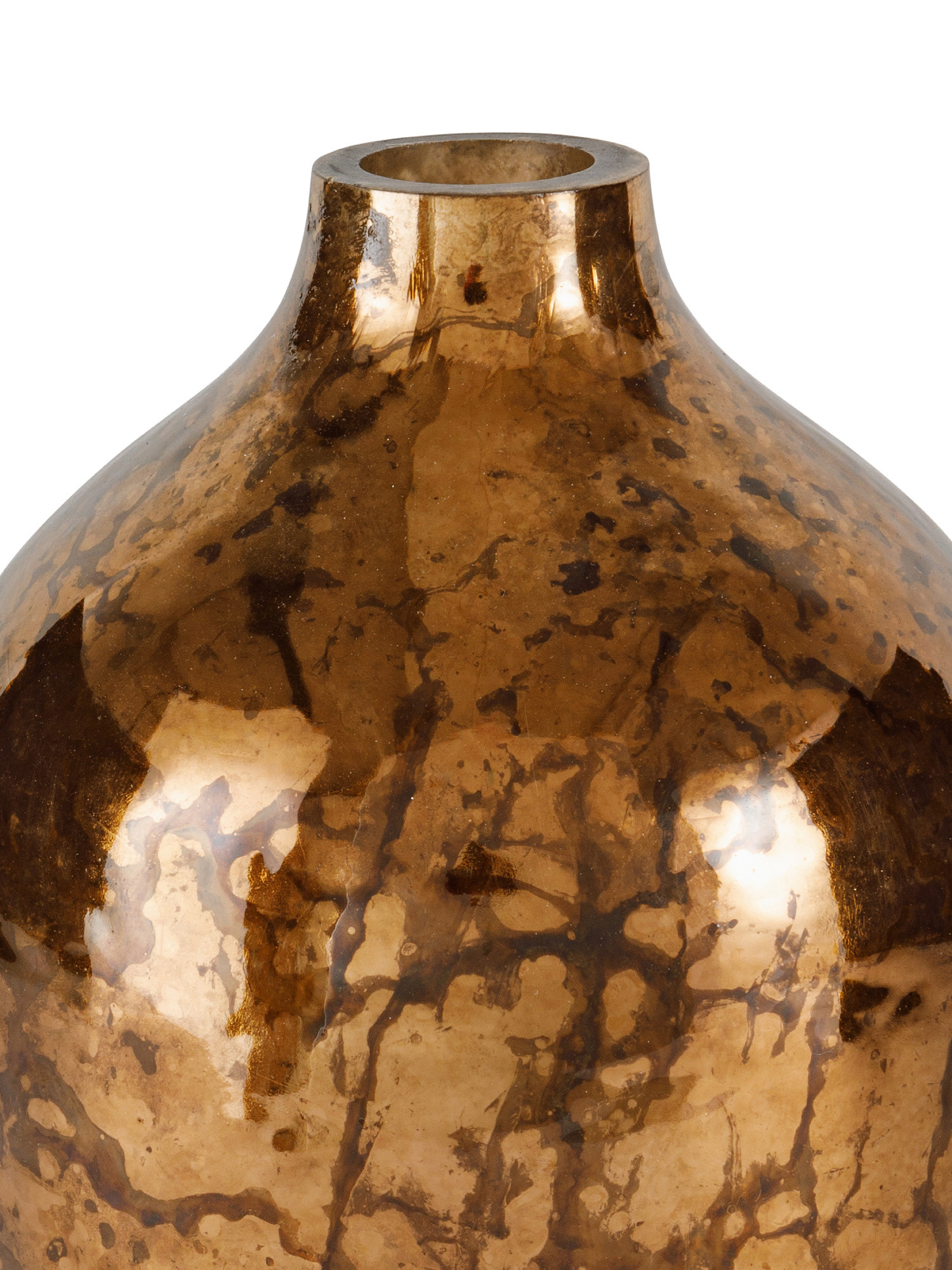 Colored glass vase in aged effect paste, Brown, large image number 1