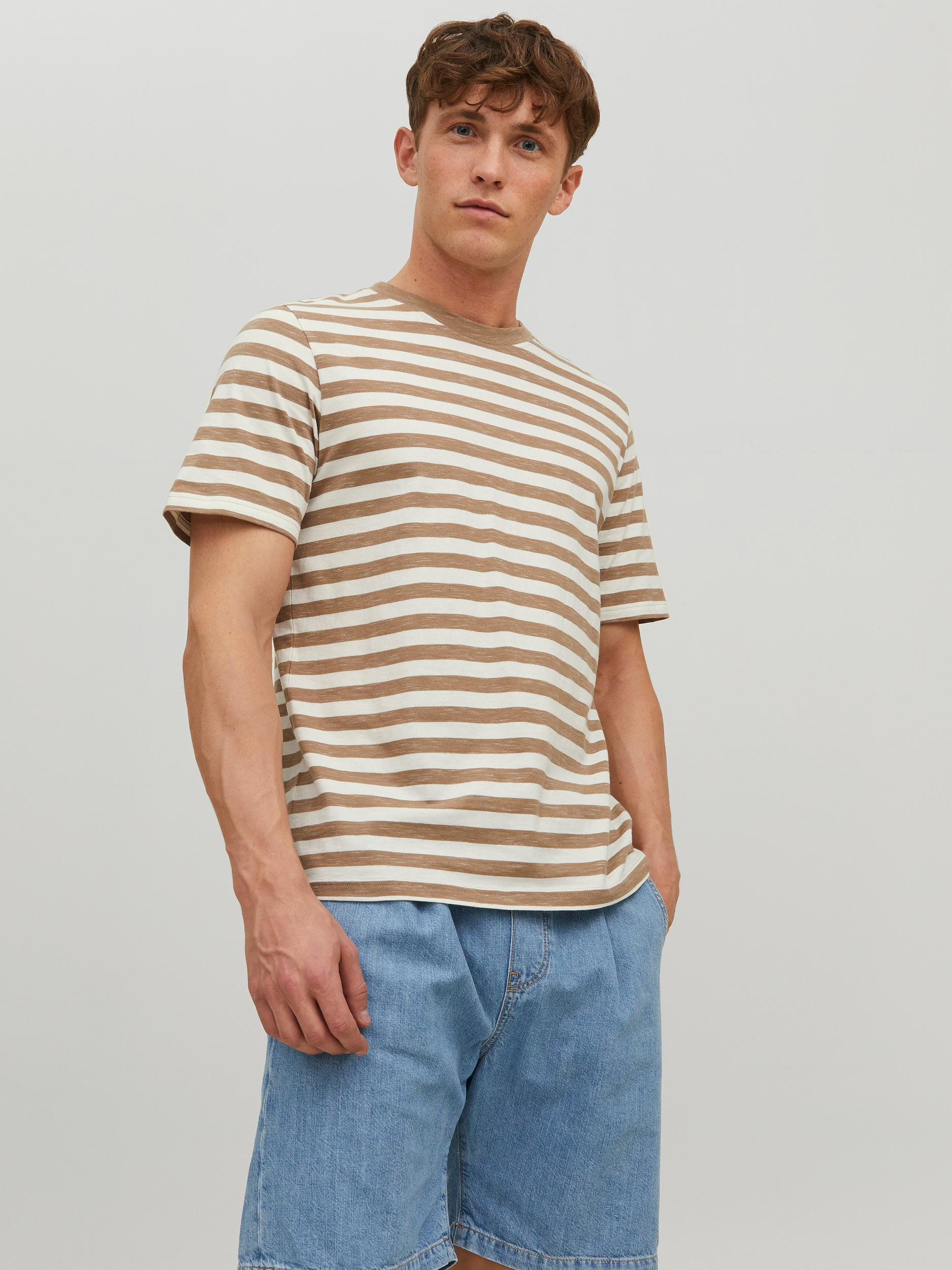 Jack & Jones - Striped T-Shirt, Beige, large image number 3