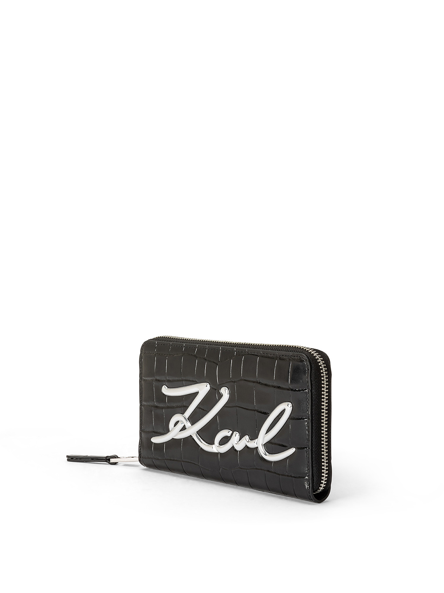 Karl Lagerfeld - K/Signature Croc Cont Wallet, Black, large image number 1