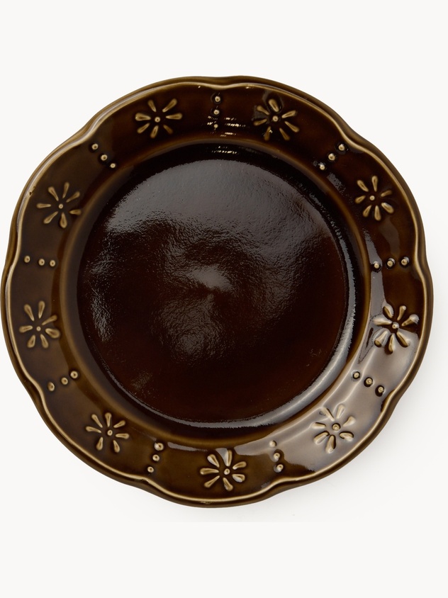 Brown side plate,Made in Portugal