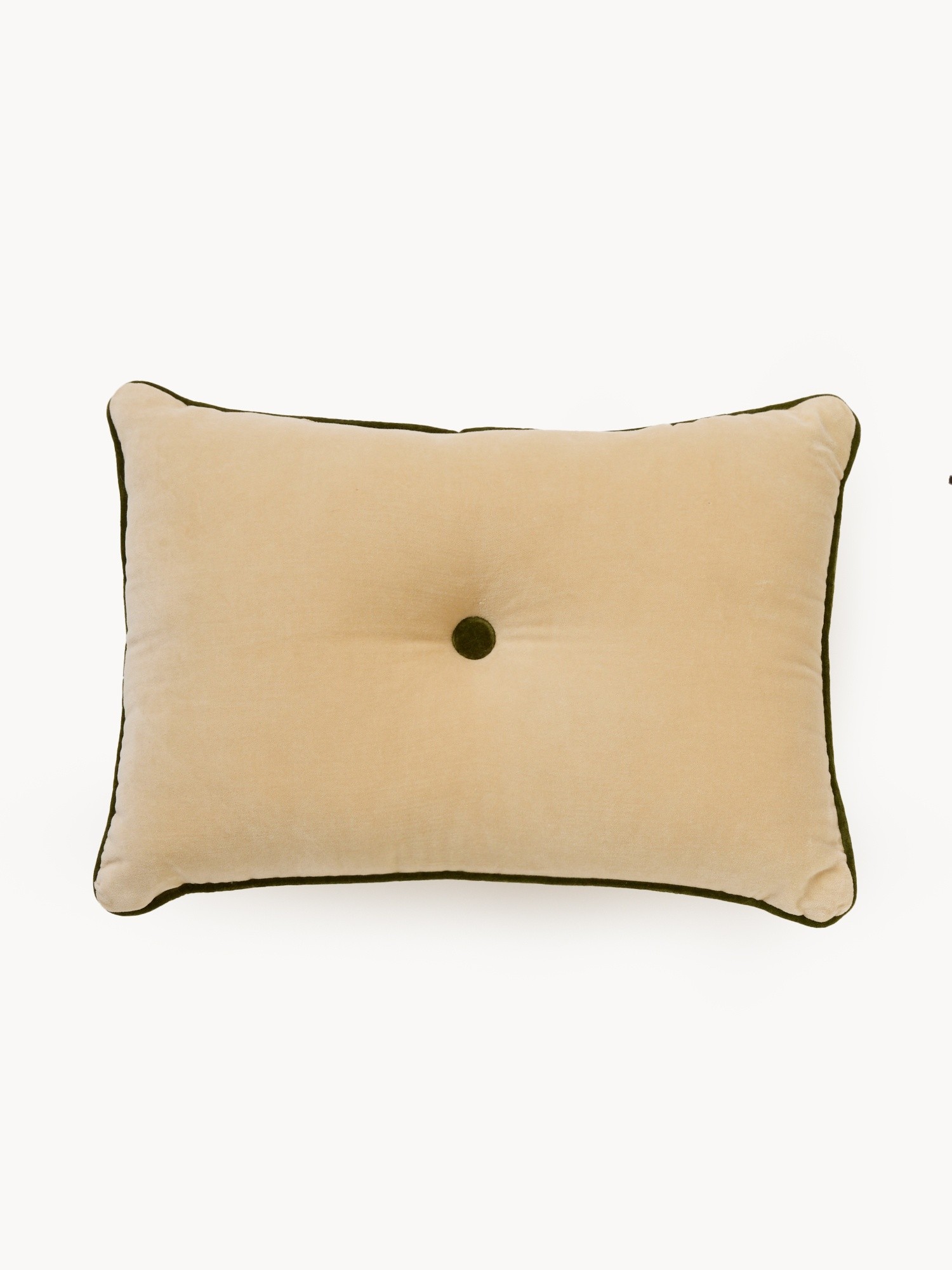 Velvet pillow with button 35x50cm, Green, large image number 0