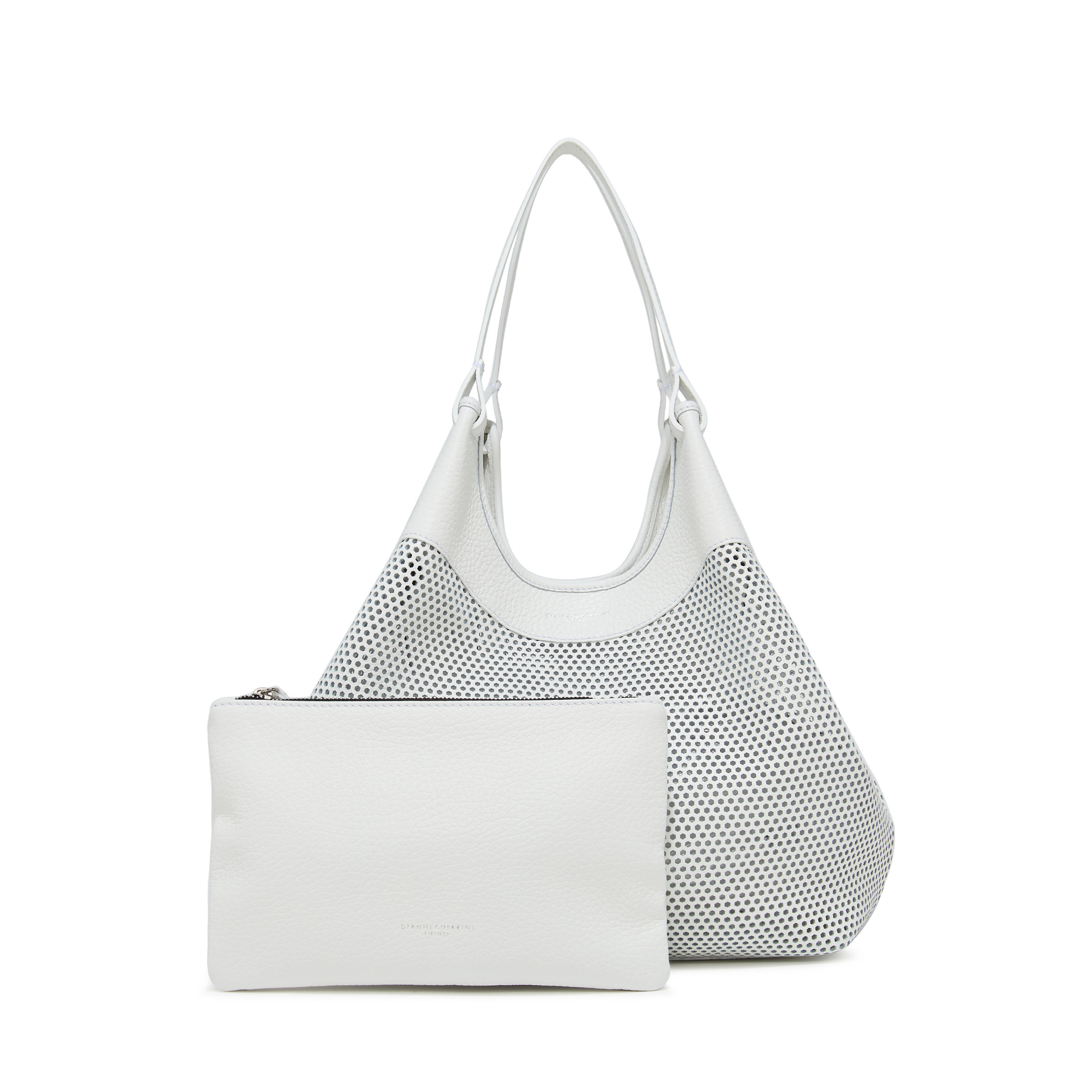 Gianni Chiarini - Dua bag in leather, White, large image number 2