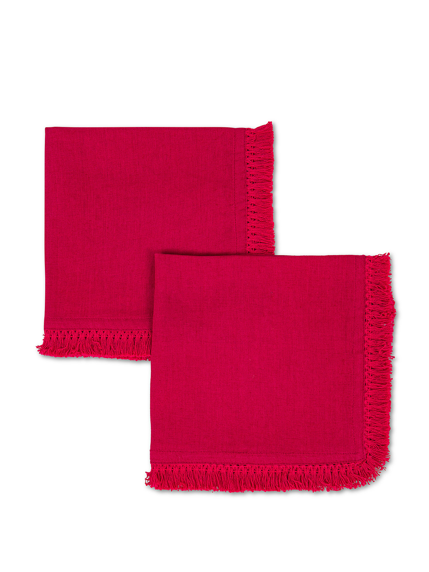 Set of 2 pure linen napkins, Cherry Red, large image number 0