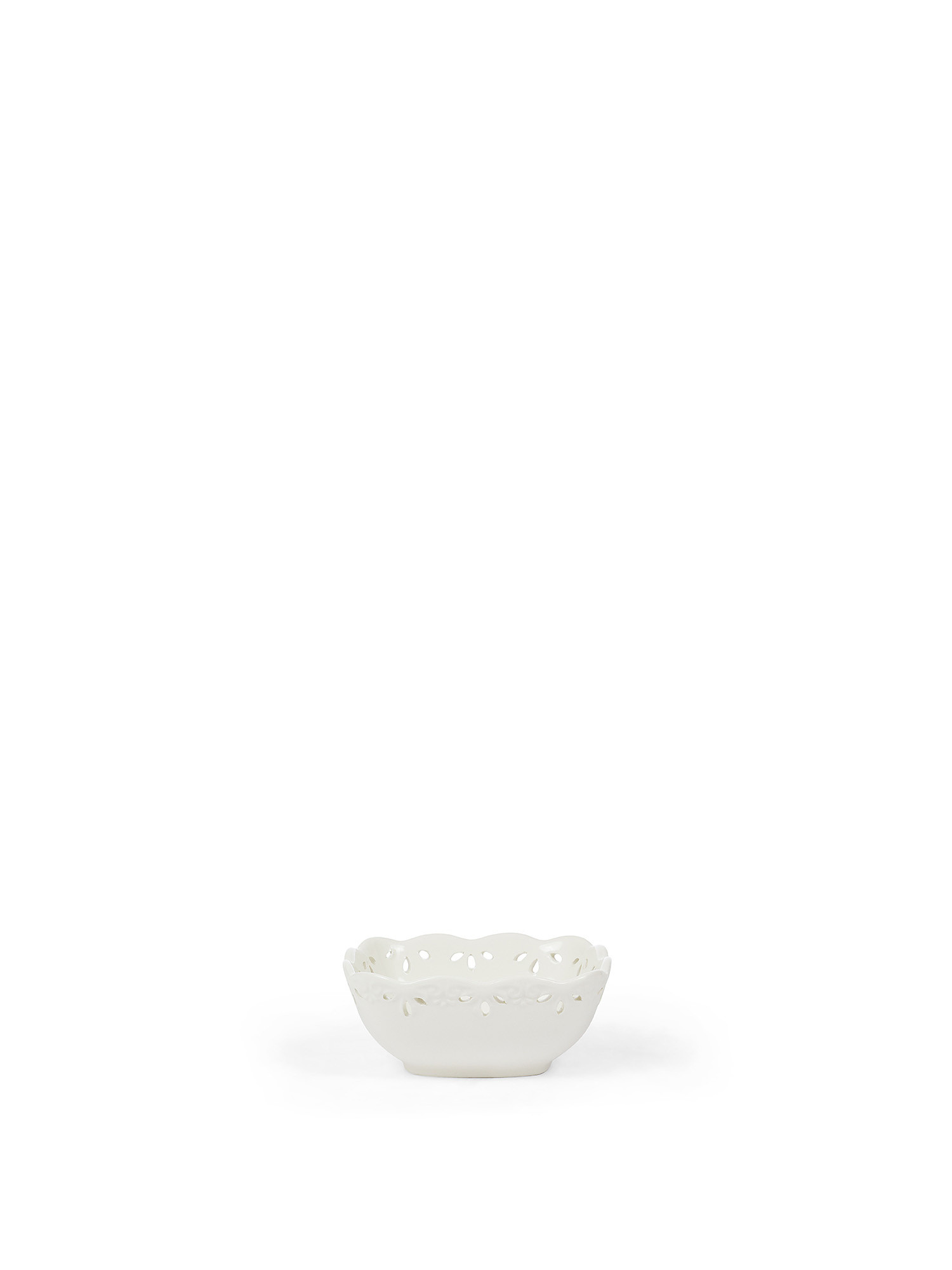 Coppetta ceramica traforata, Bianco, large image number 0