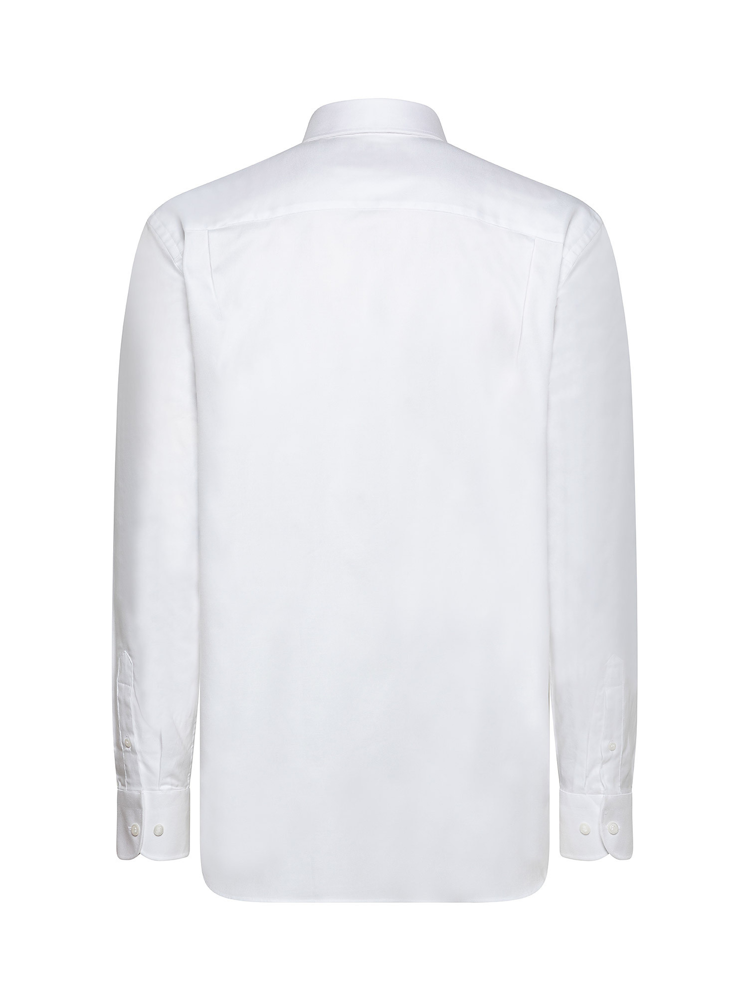 Camicia regular fit in cotone doppio ritorto, Bianco, large