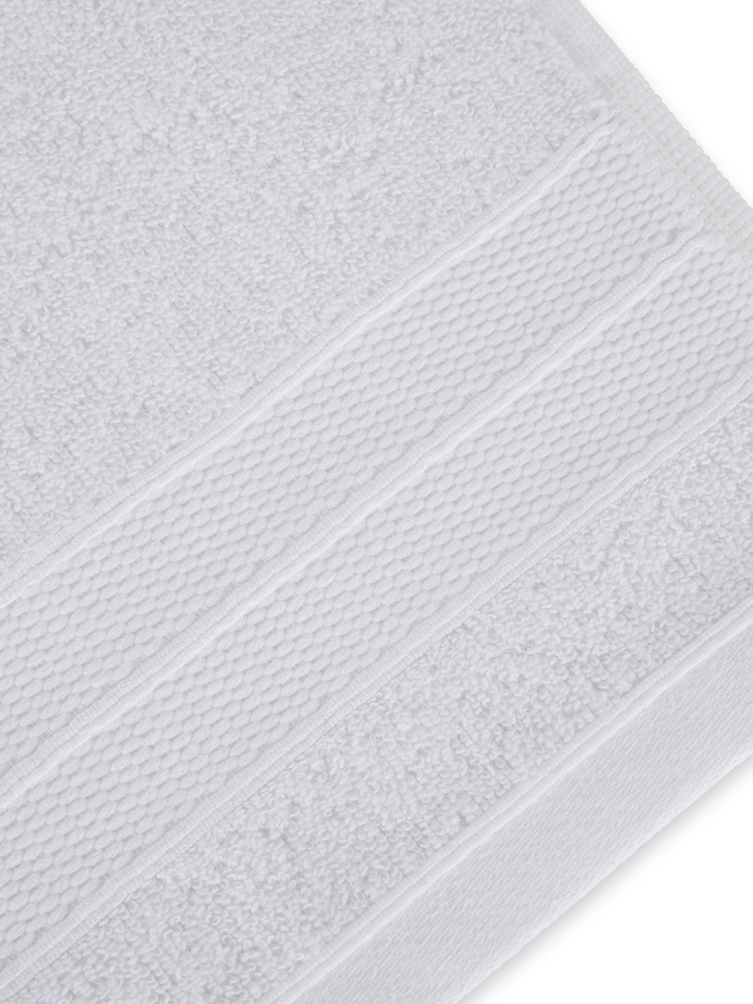 Asciugamano spugna di cotone tinta unita, Bianco, large image number 2