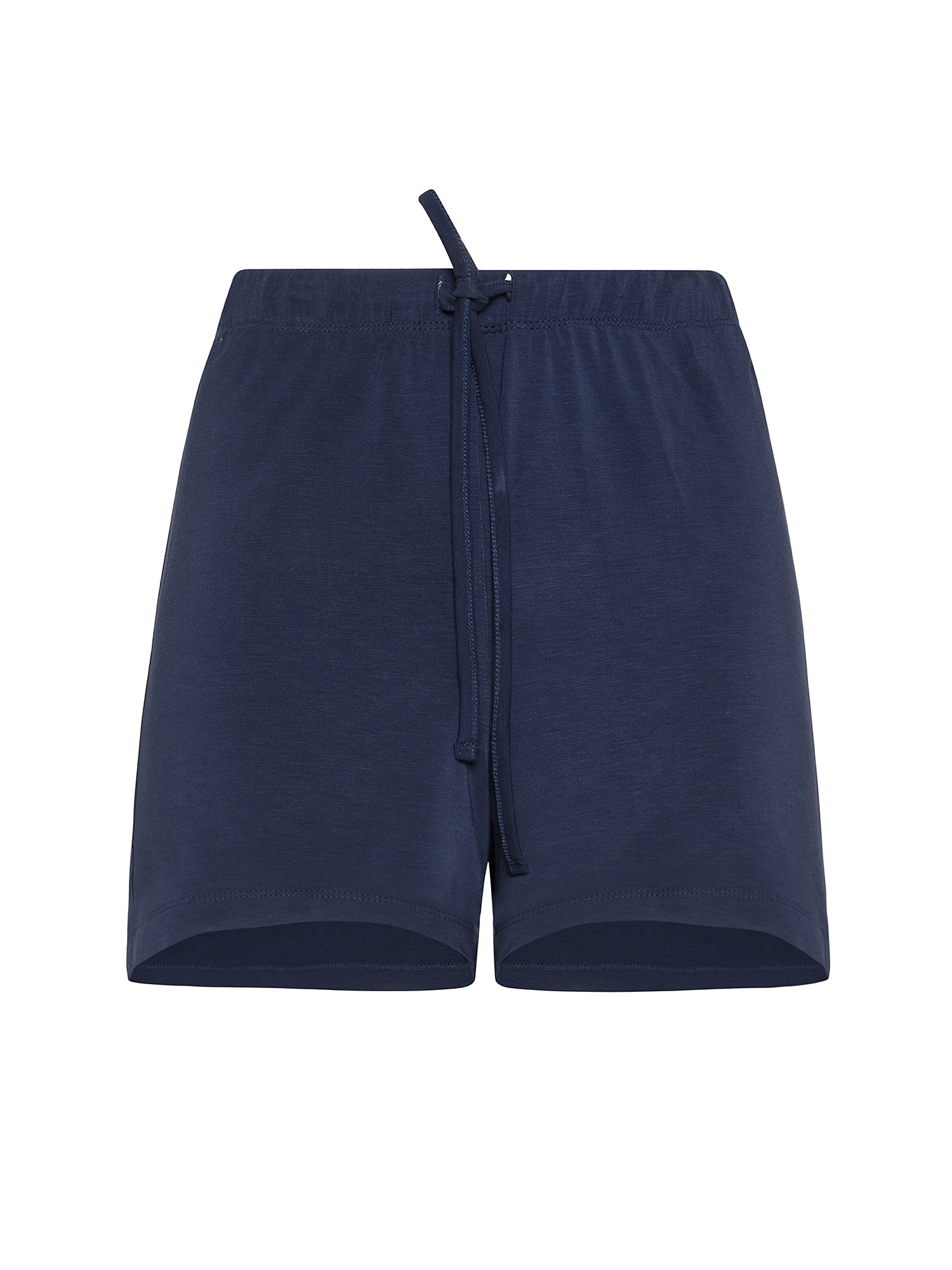 Solid color bamboo viscose shorts, Blue, large image number 0