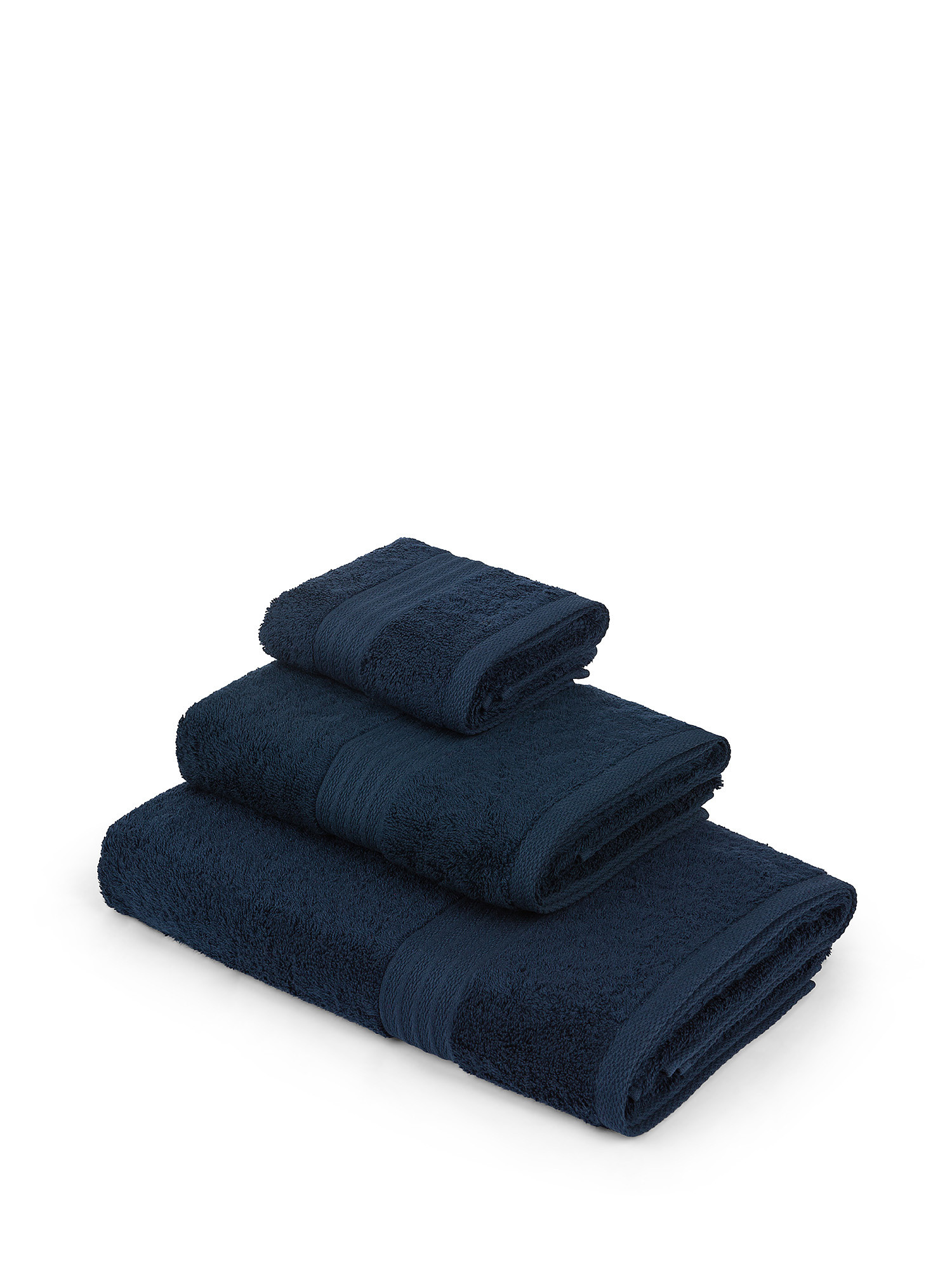 Zefiro solid color 100% cotton towel, Dark Blue, large image number 0