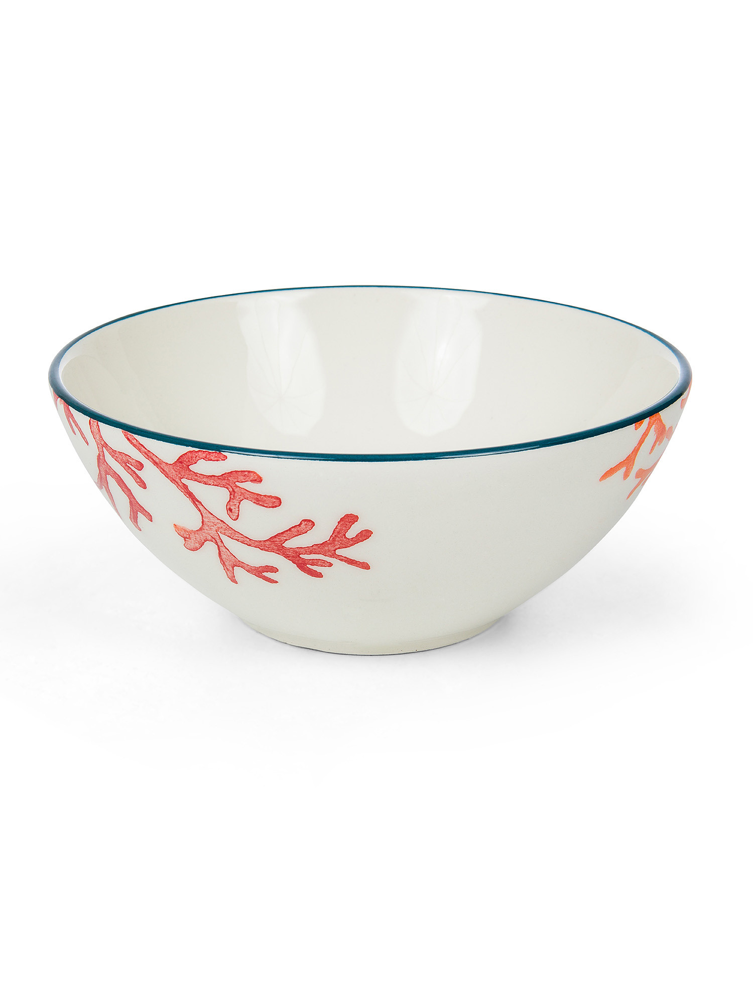 Ceramic bowl with coral motif, White, large image number 1