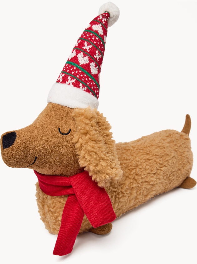 Dog-shaped boucl&eacute; fabric cushion