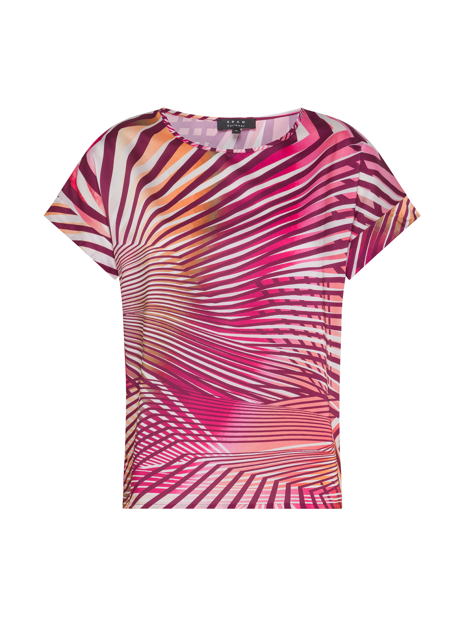 Koan - T-shirt with micro pattern, Pink Fuchsia, large image number 0