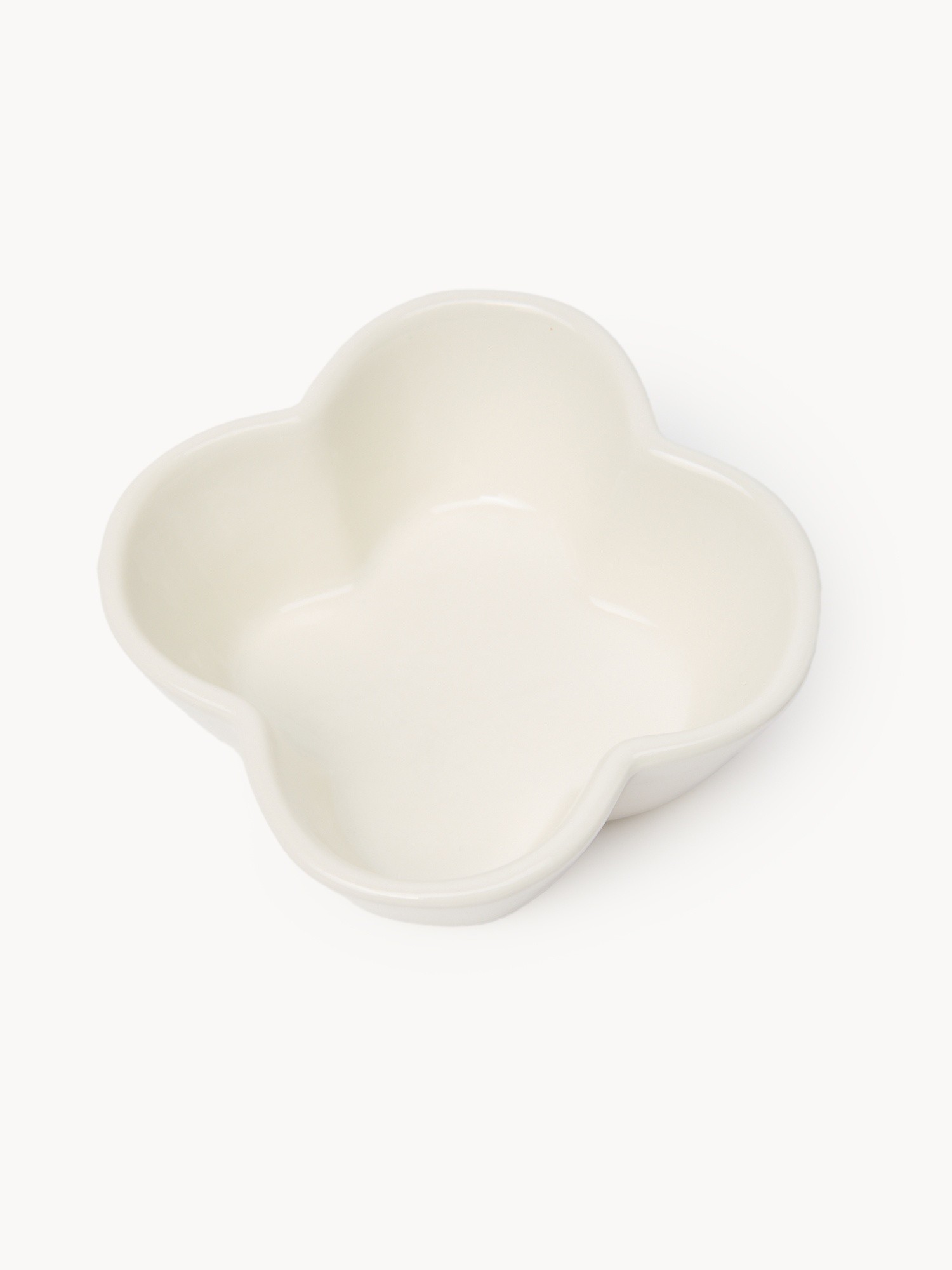 Coppetta in ceramica a fiore, Bianco, large image number 1